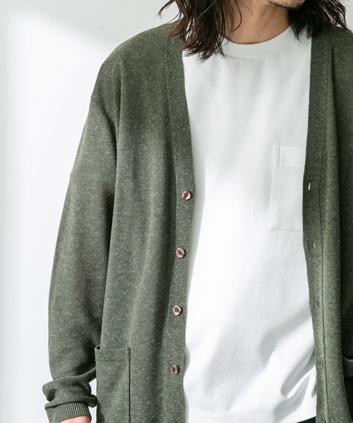 Sonny Label 「『洗濯可』リネン混Vネックニットカーディガン」|カーディガン|