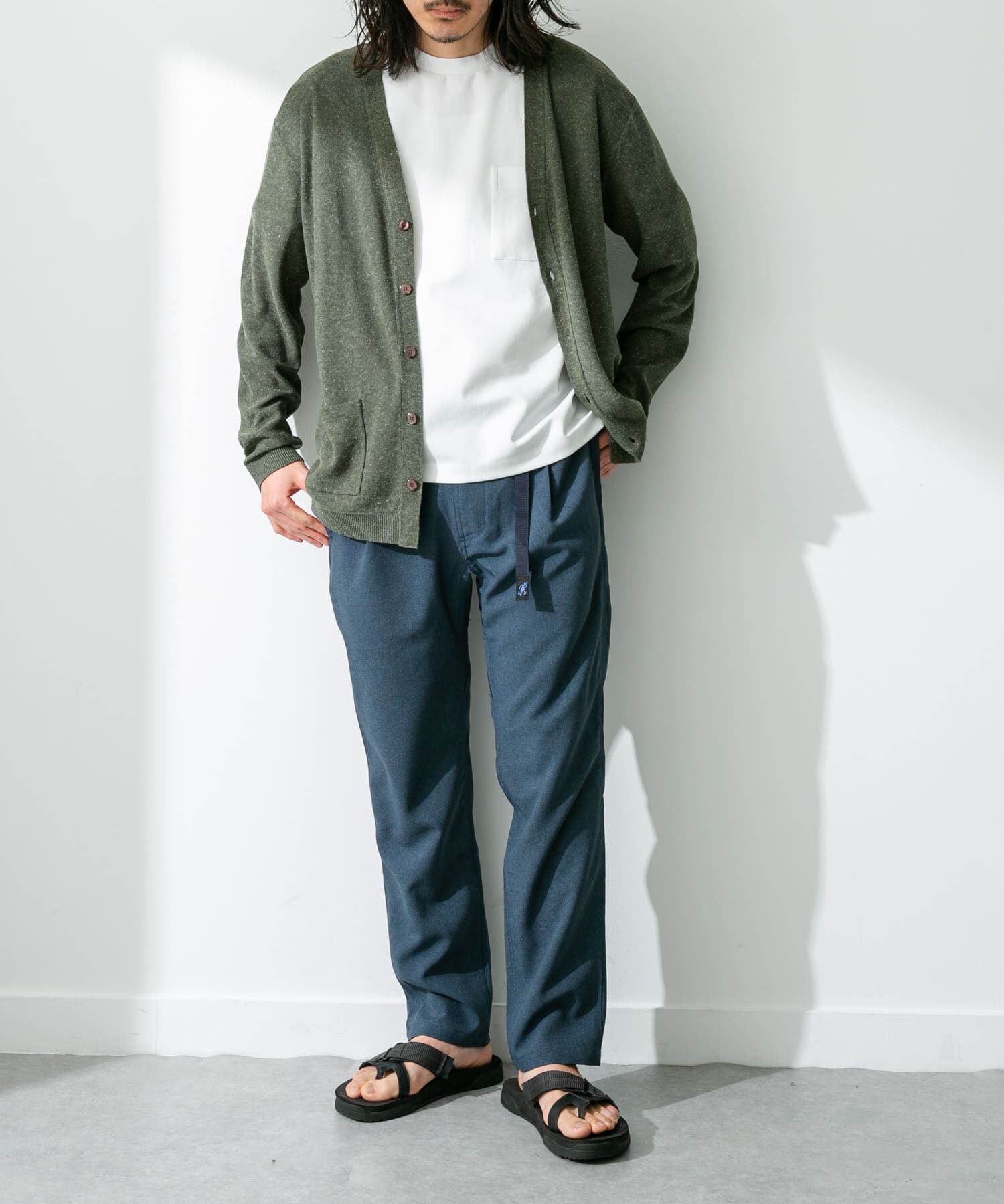 Sonny Label 「『洗濯可』リネン混Vネックニットカーディガン」|カーディガン|