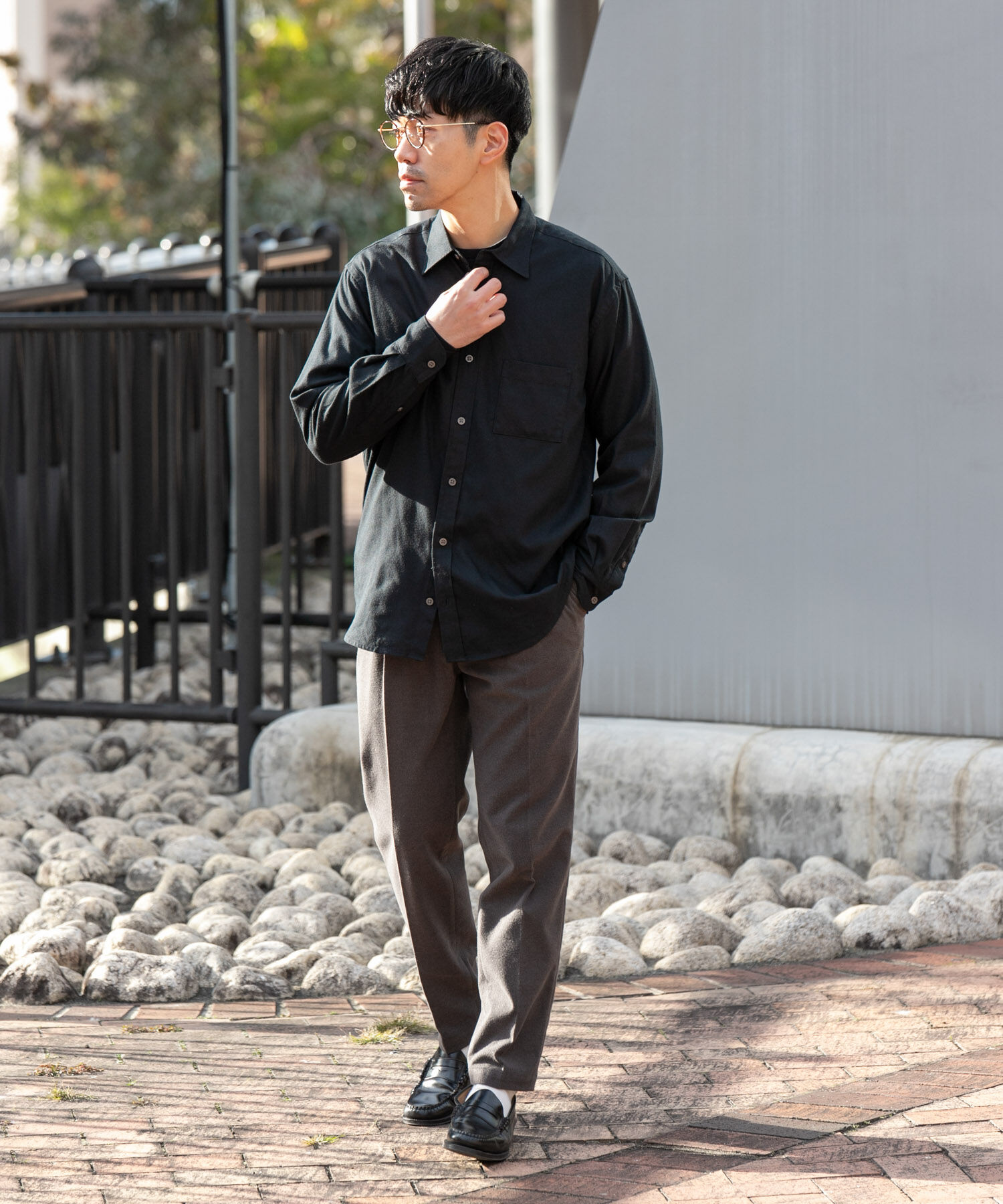 URBAN RESEARCH ROSSO「『蓄熱 / XLサイズあり』アーバンリラックスサーモネルレギュラーシャツ」|シャツ・ブラウス|