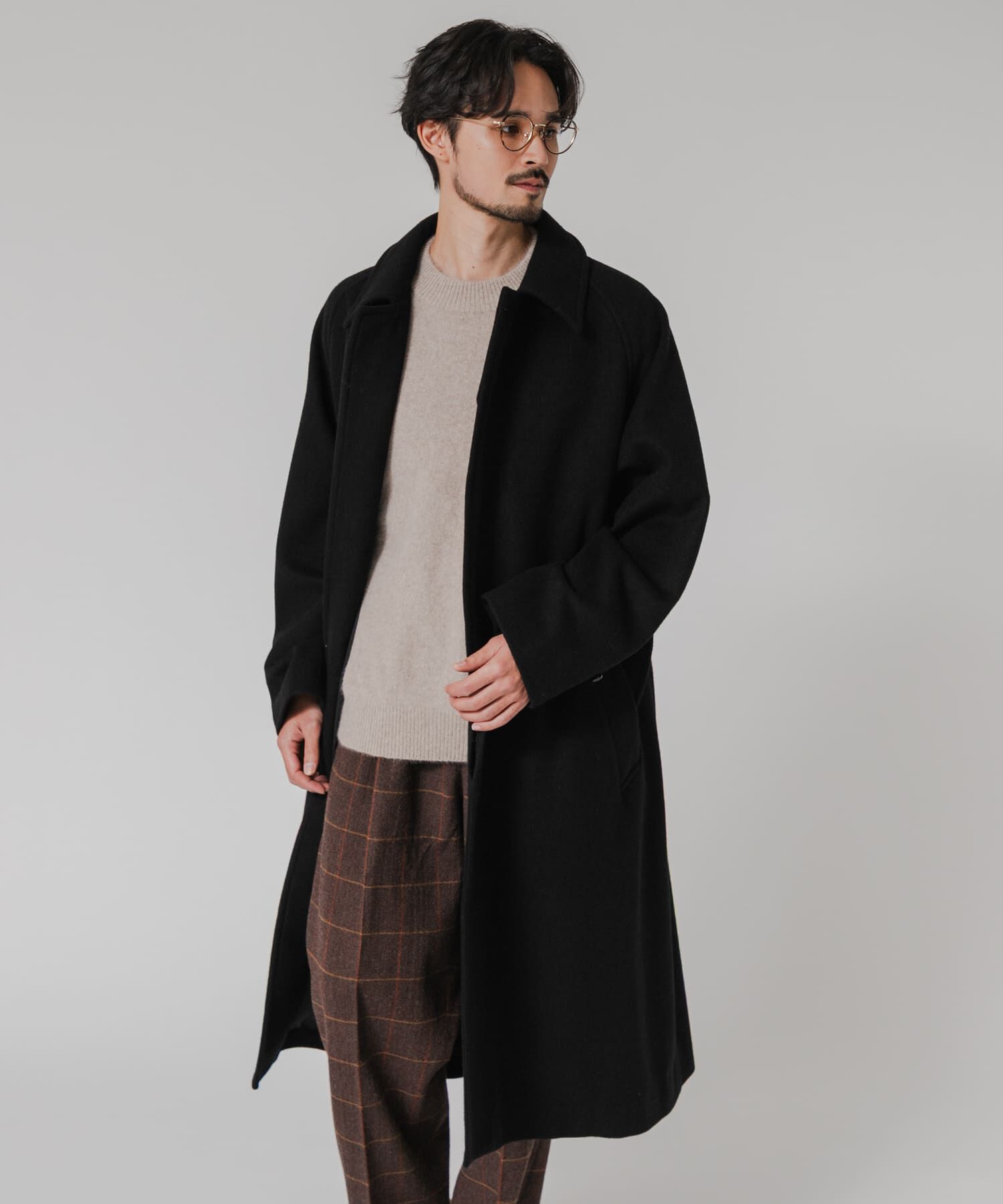 URBAN RESEARCH「WOOL BEAVER BELTED COAT」|ステンカラーコート|
