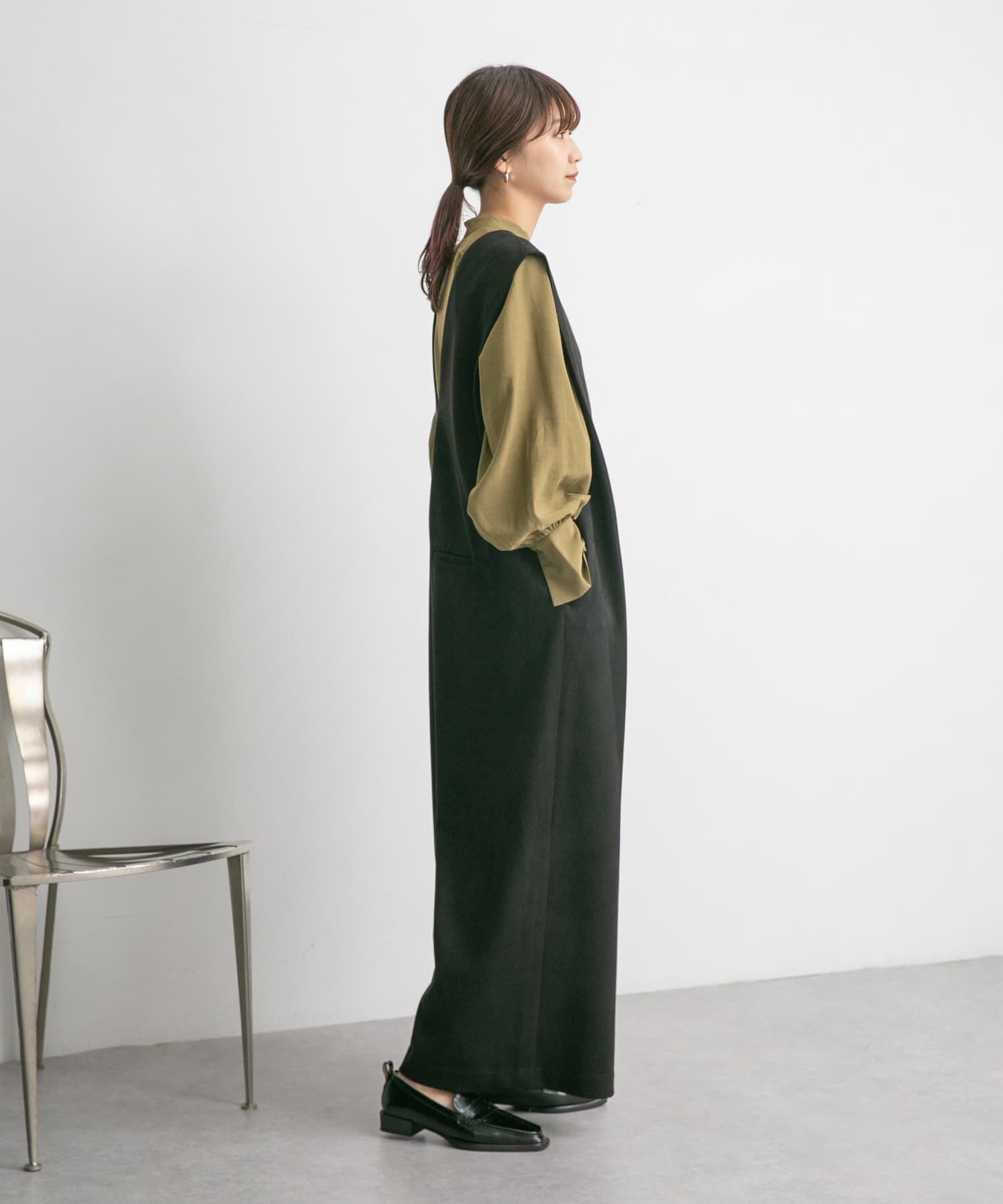  「ショルダータックスエードサロペット」|スカート|