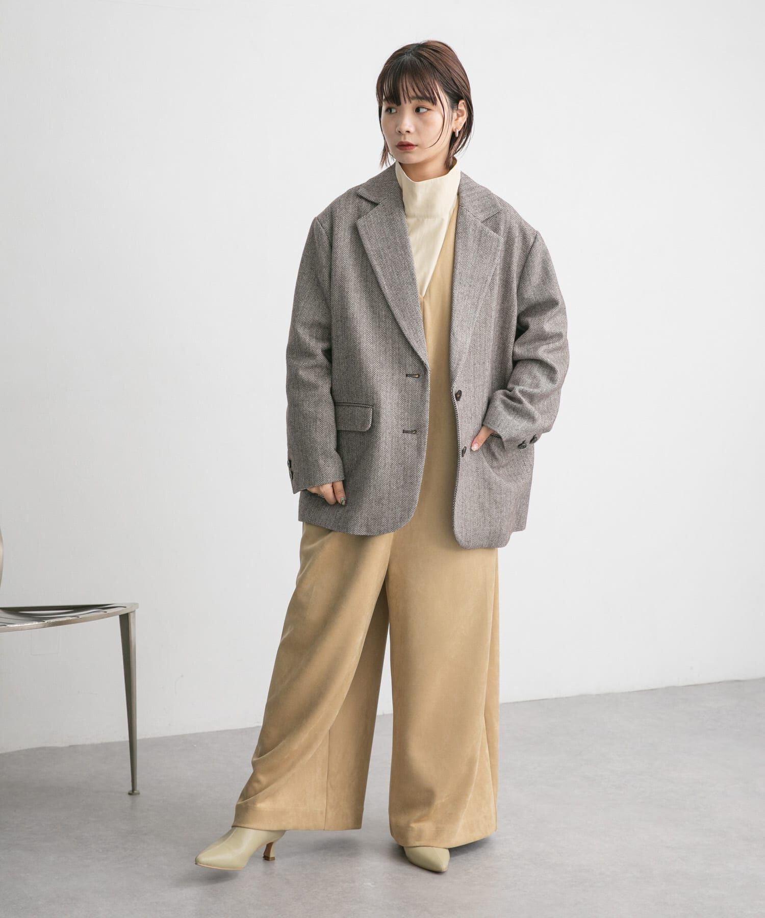  「ショルダータックスエードサロペット」|スカート|