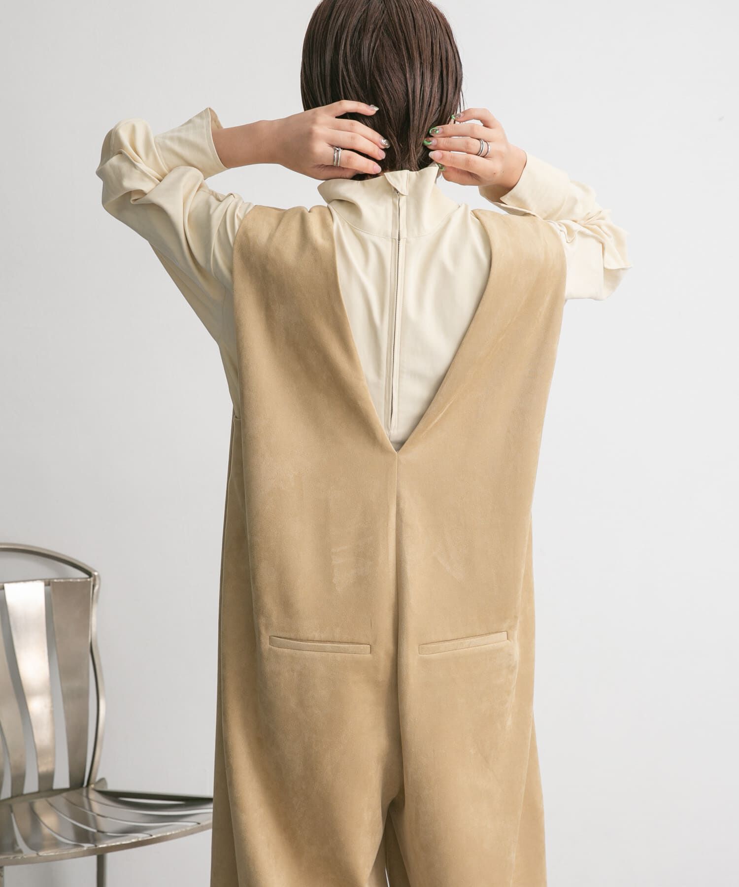  「ショルダータックスエードサロペット」|スカート|