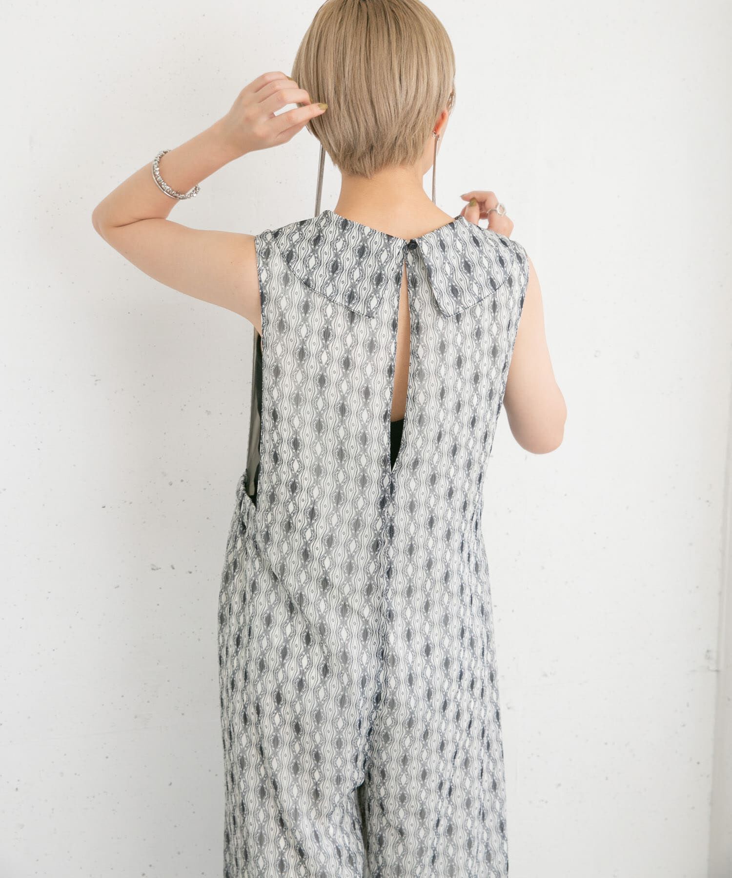  「楊柳プリントサロペット」|スカート|