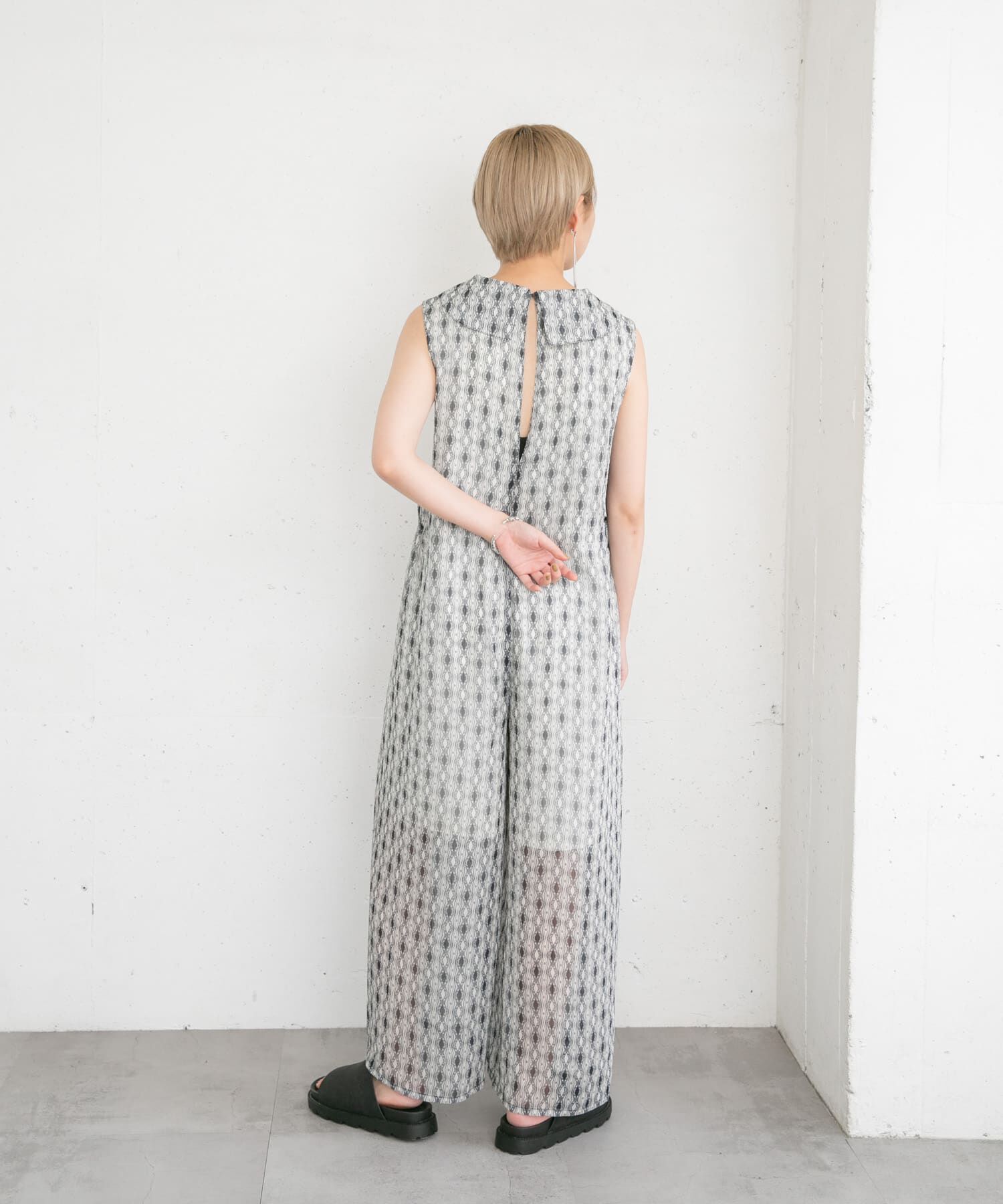  「楊柳プリントサロペット」|スカート|