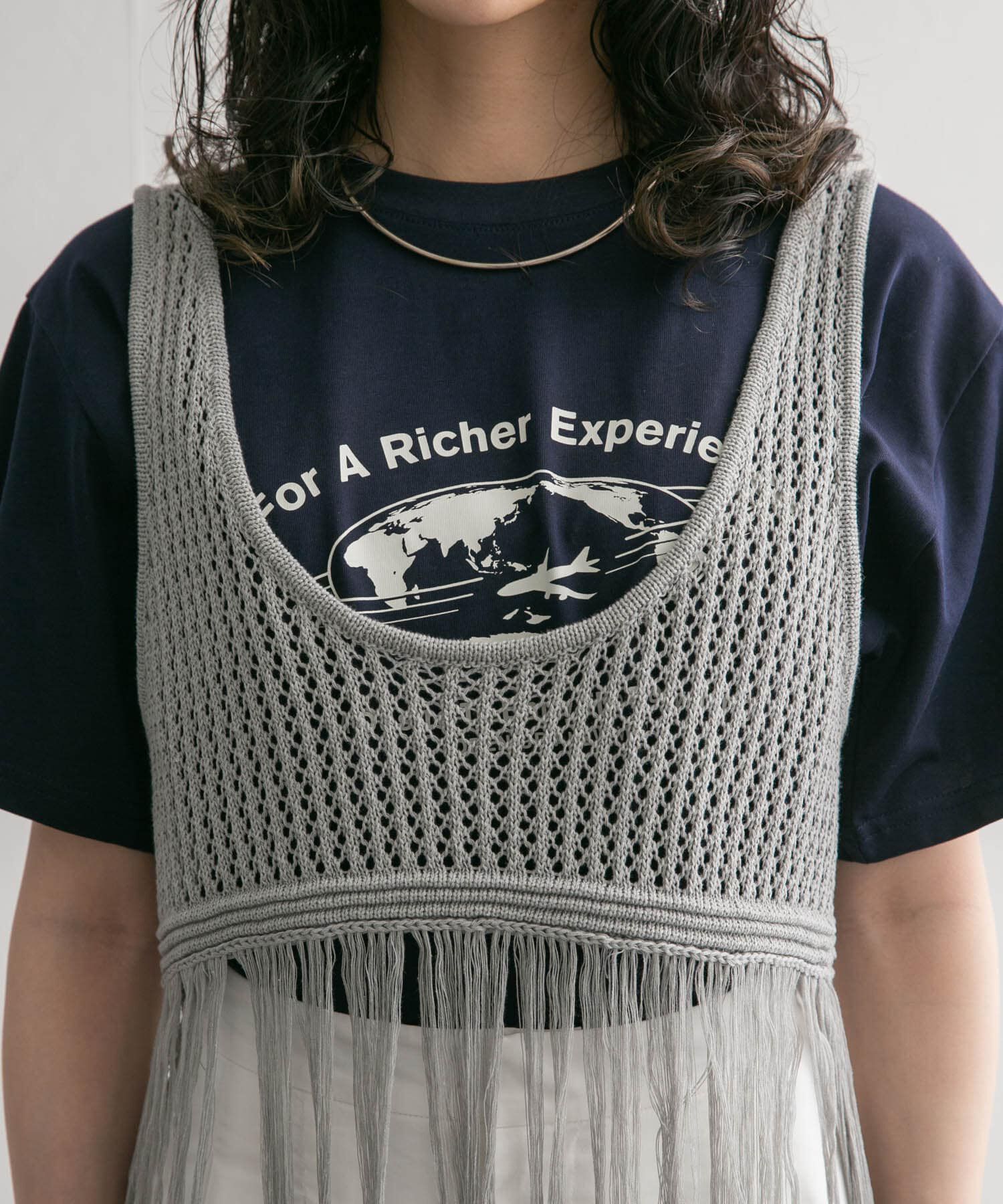  「フリンジニットタンクトップ」|ニット・セーター|