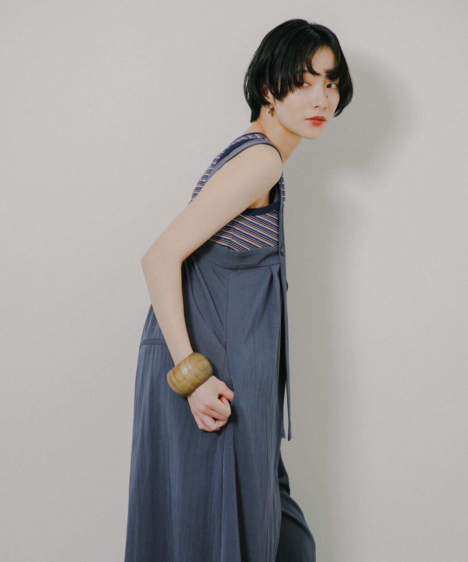  「『2サイズ展開』オーバーストラップワイドサロペット」|スカート|