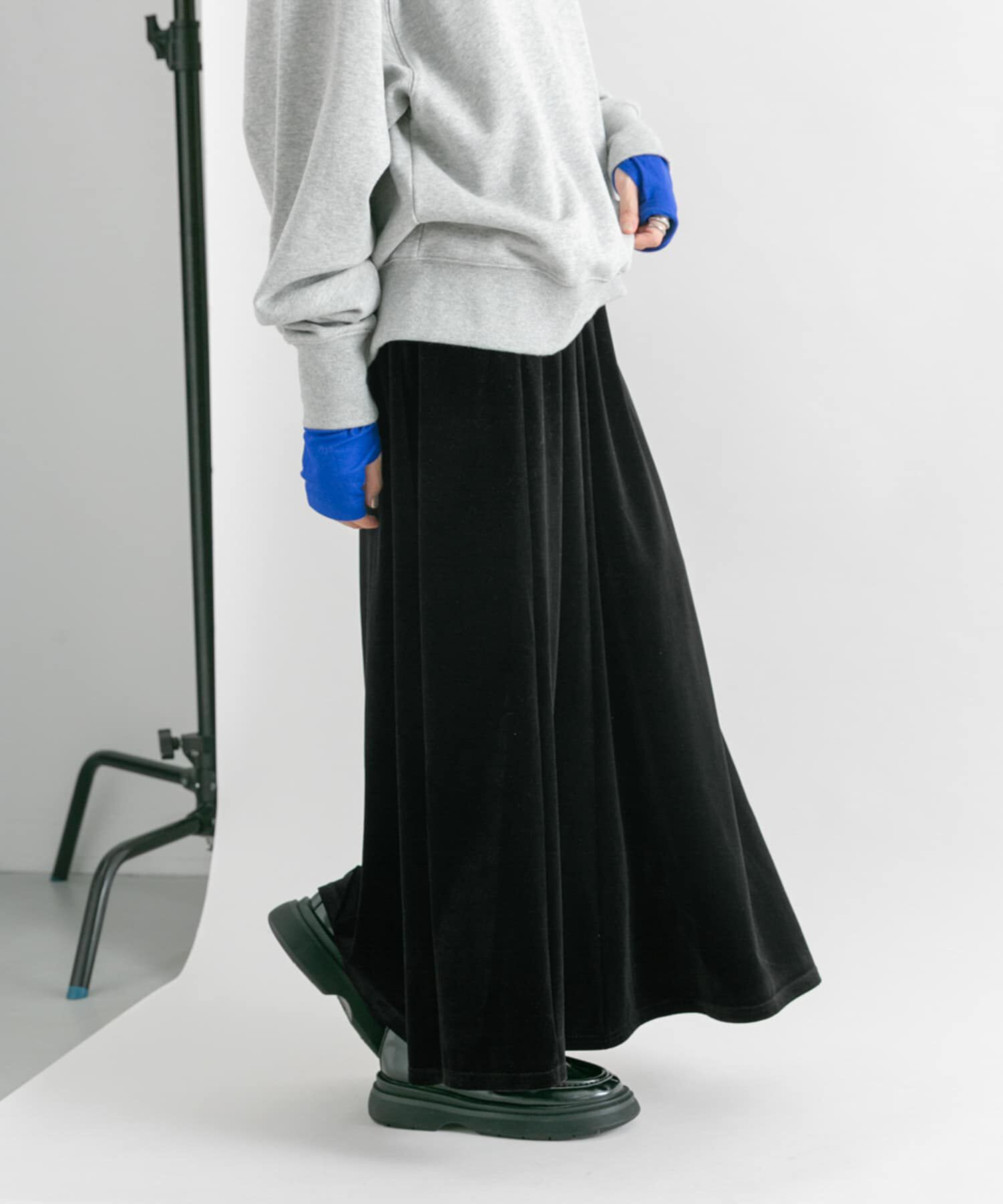  「セミフレアベロアスカート」|スカート|