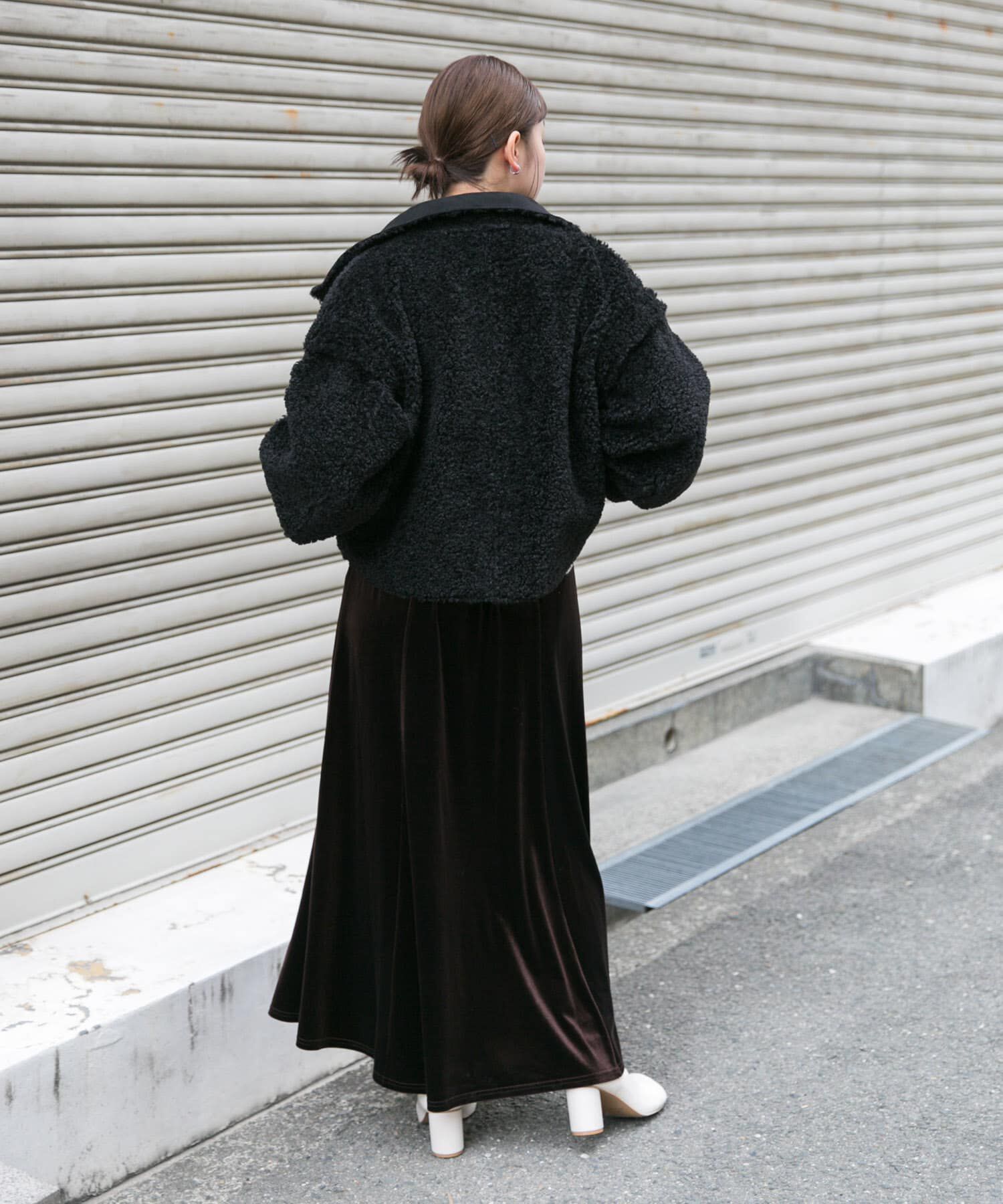  「セミフレアベロアスカート」|スカート|