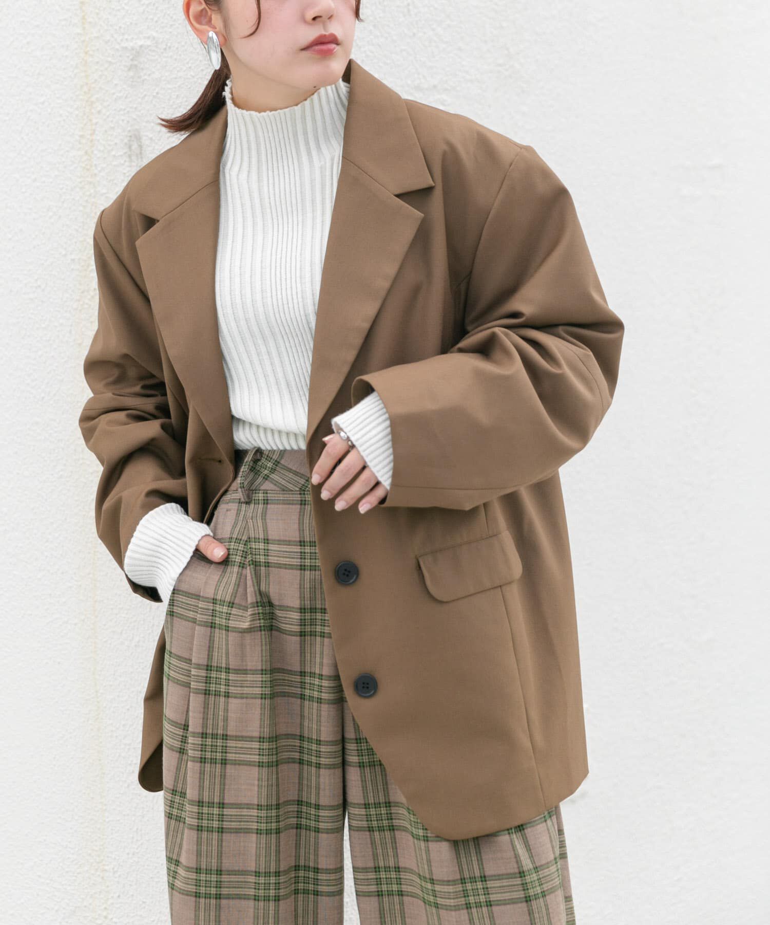  「オーバーテーラードジャケット」|その他|ブラウン