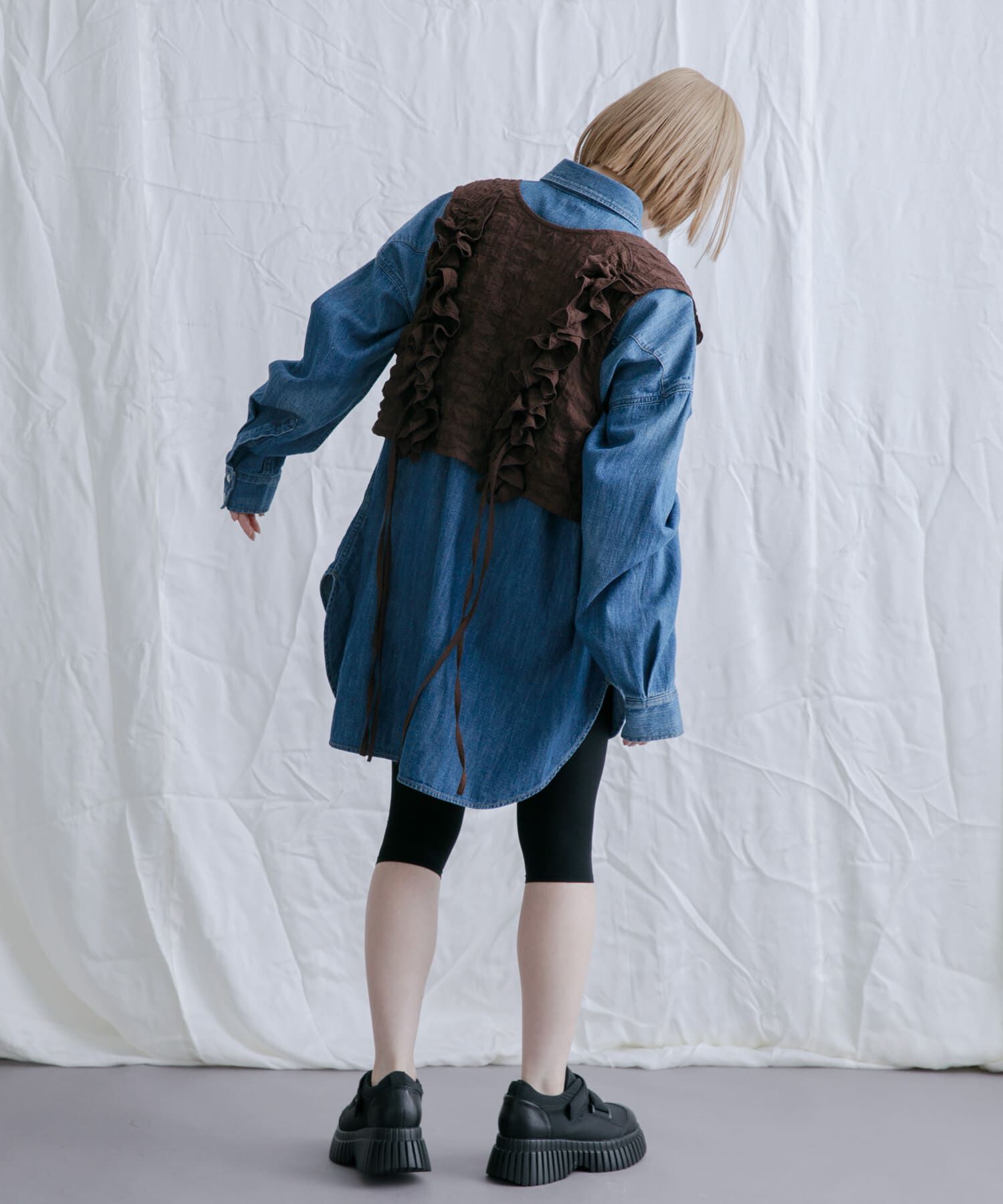  「2WAYフリルノースリーブトップス」|ベスト・ジレ|