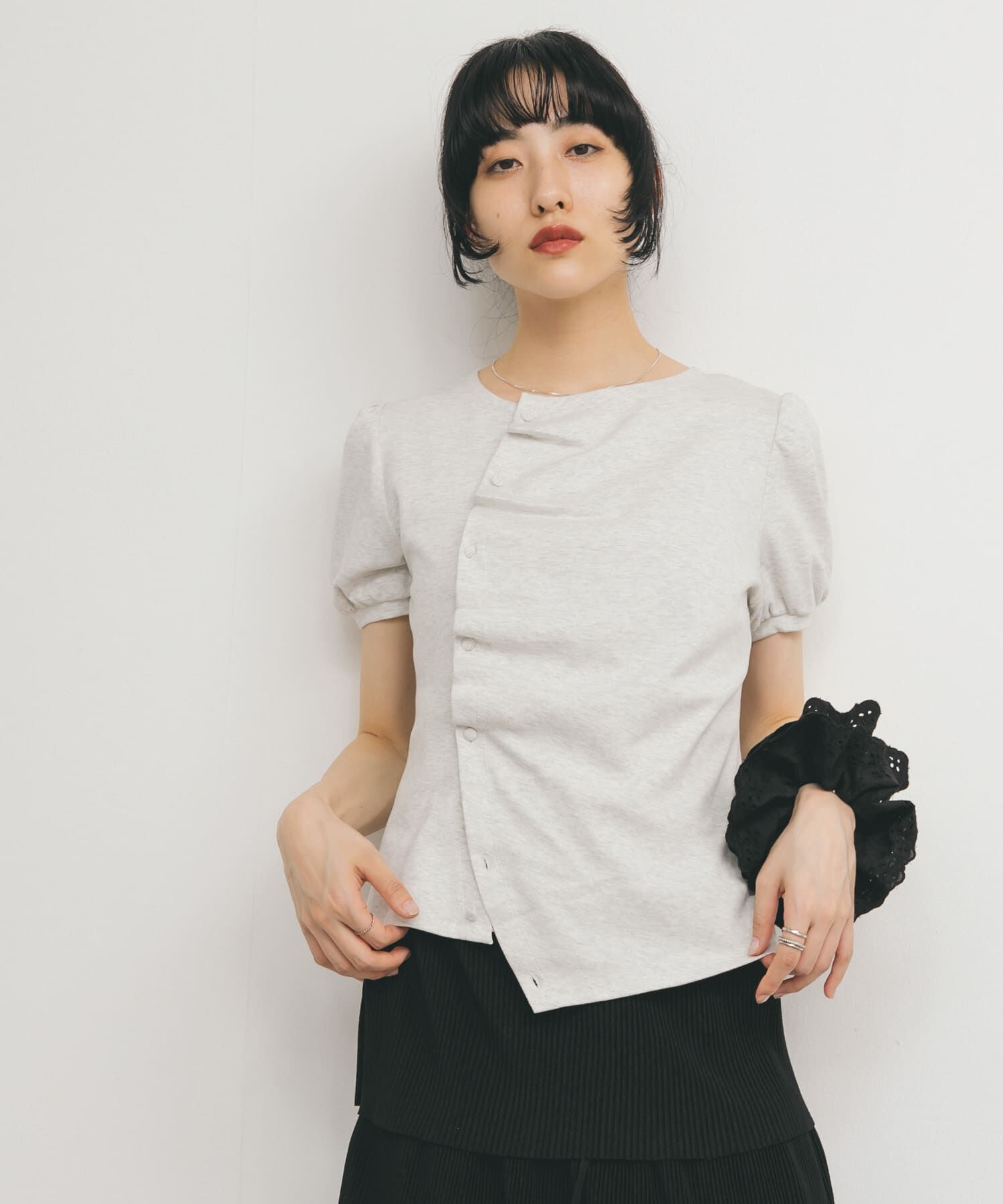  「アシメトリーデザインカットソー」|Tシャツ・カットソー|