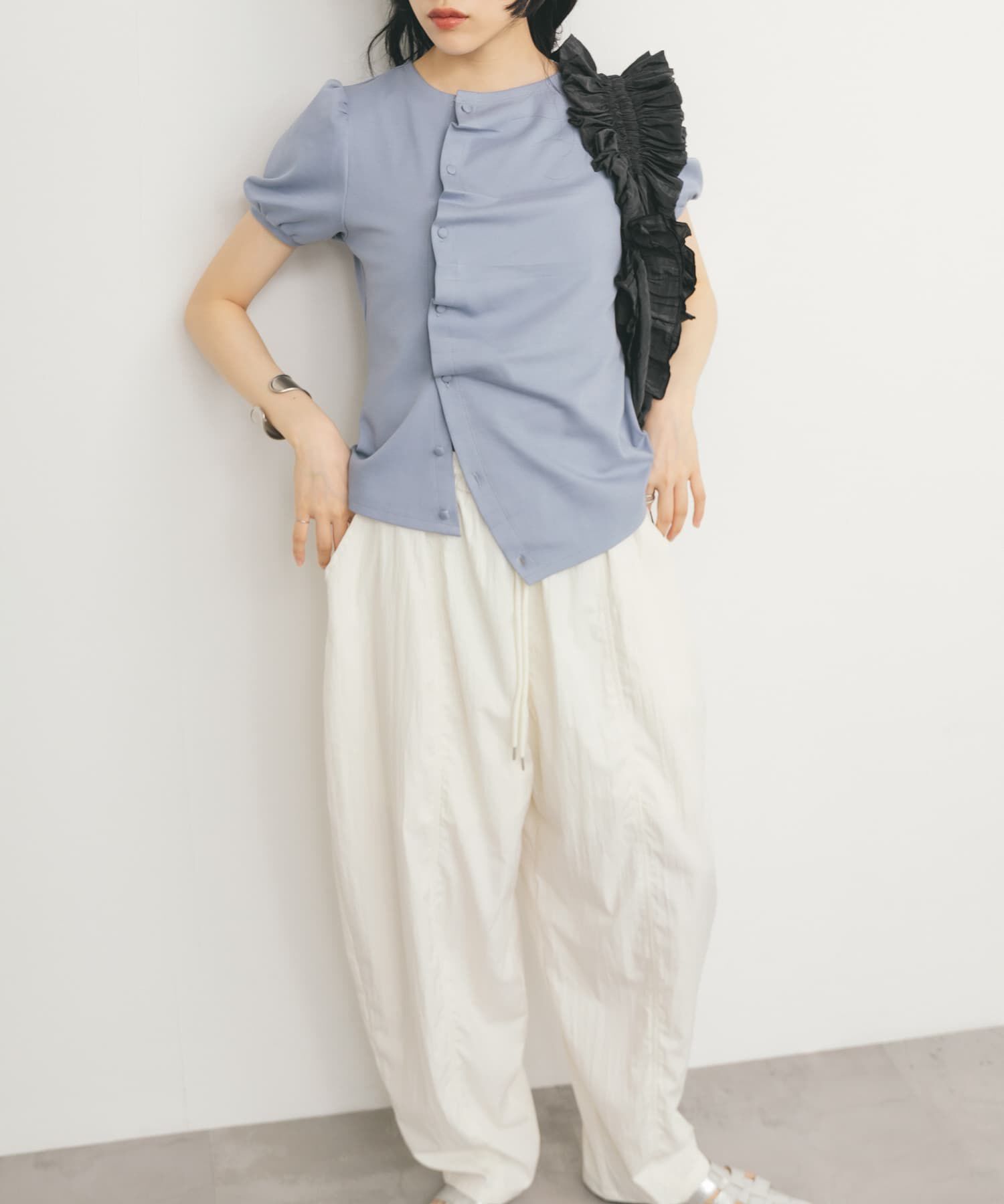  「アシメトリーデザインカットソー」|Tシャツ・カットソー|