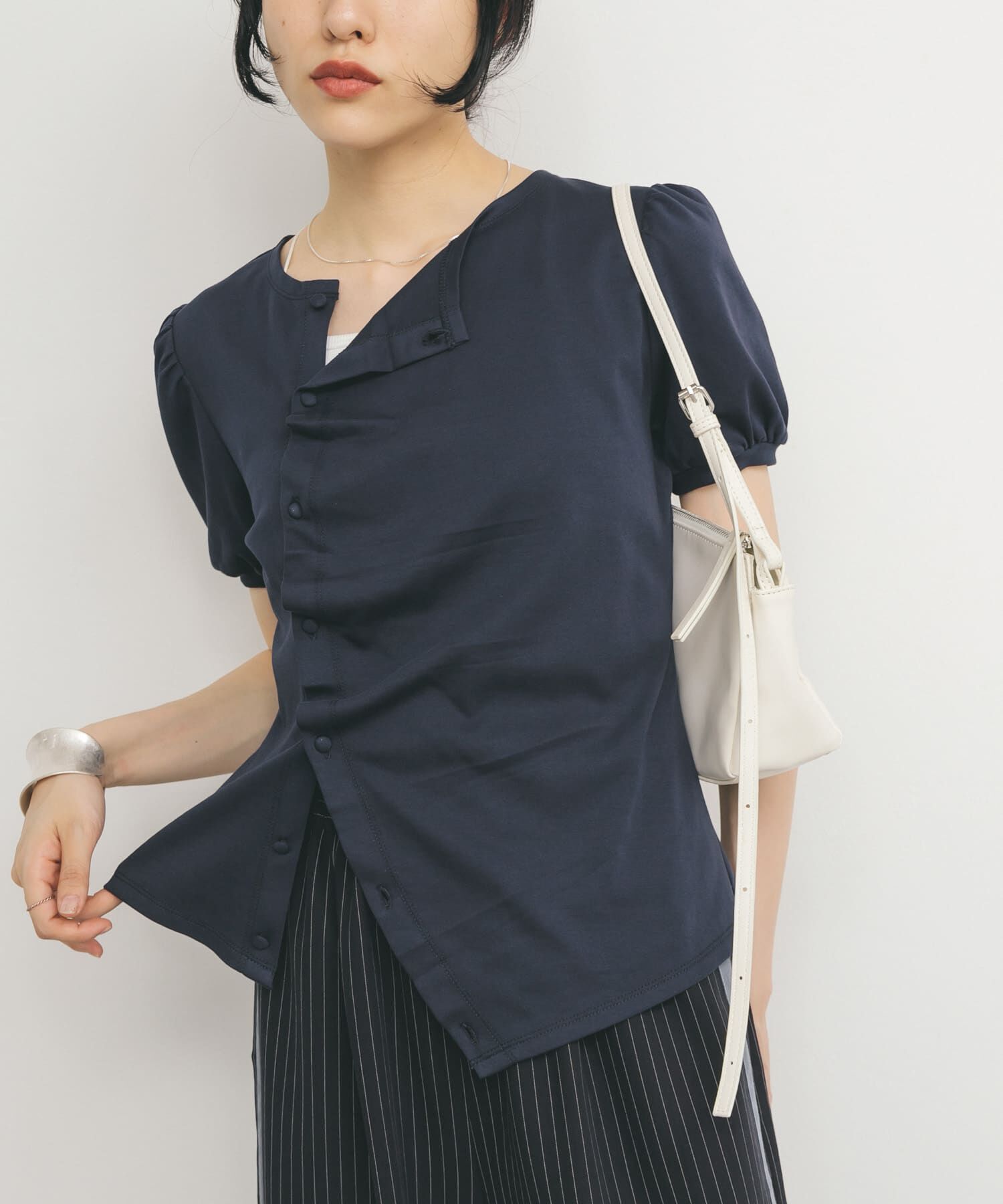  「アシメトリーデザインカットソー」|Tシャツ・カットソー|