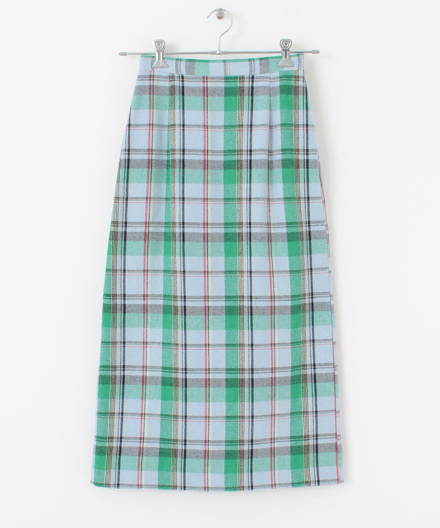  「チェックIラインミディスカート」|スカート|