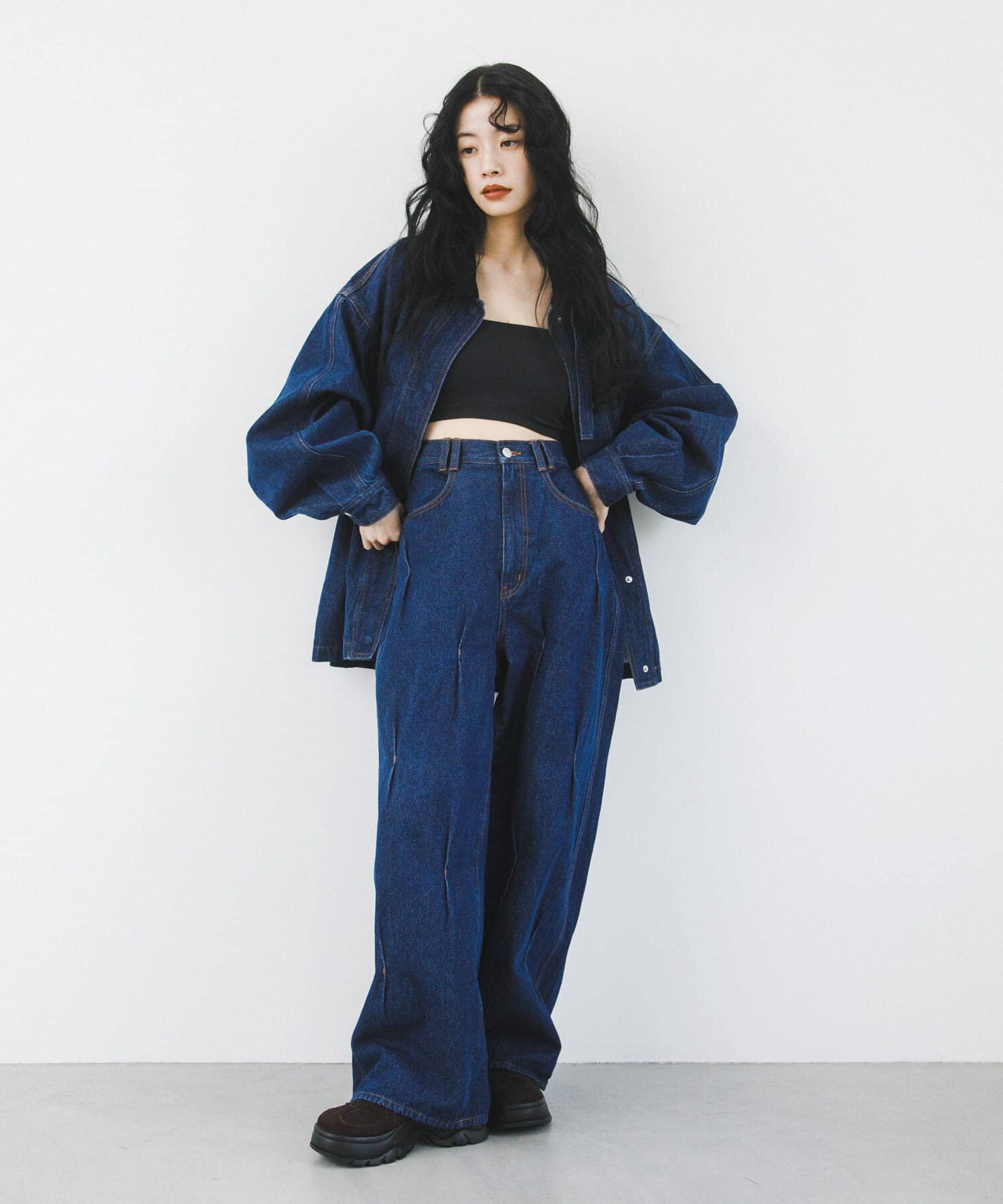  「タックWIDEデニム」|デニム|