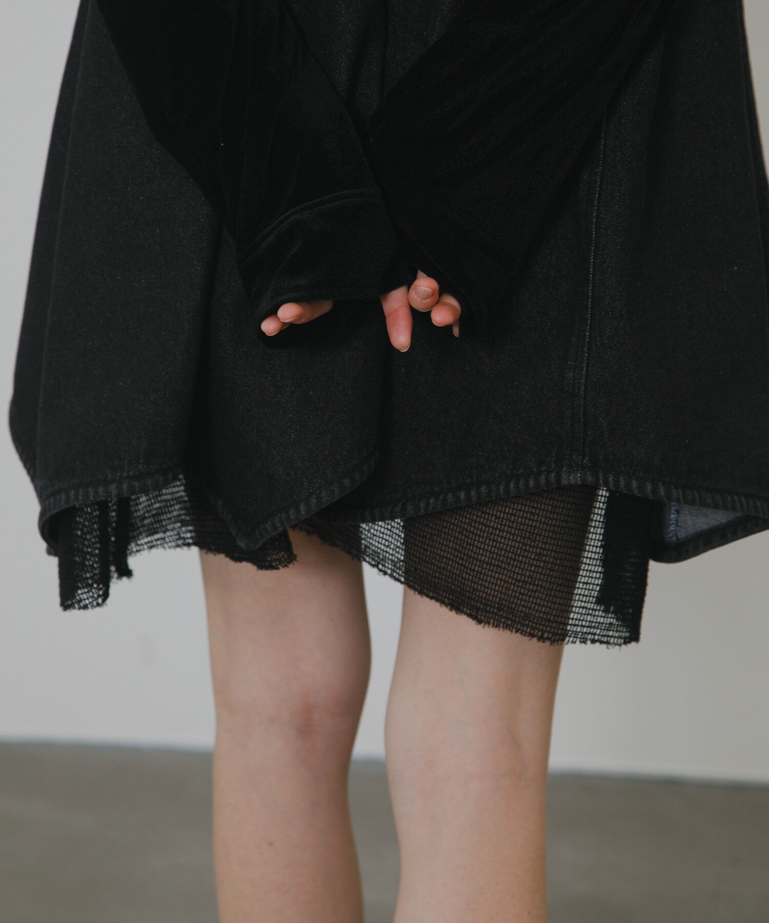  「メッシュレイヤードデニムキャミワンピース」|ワンピース|