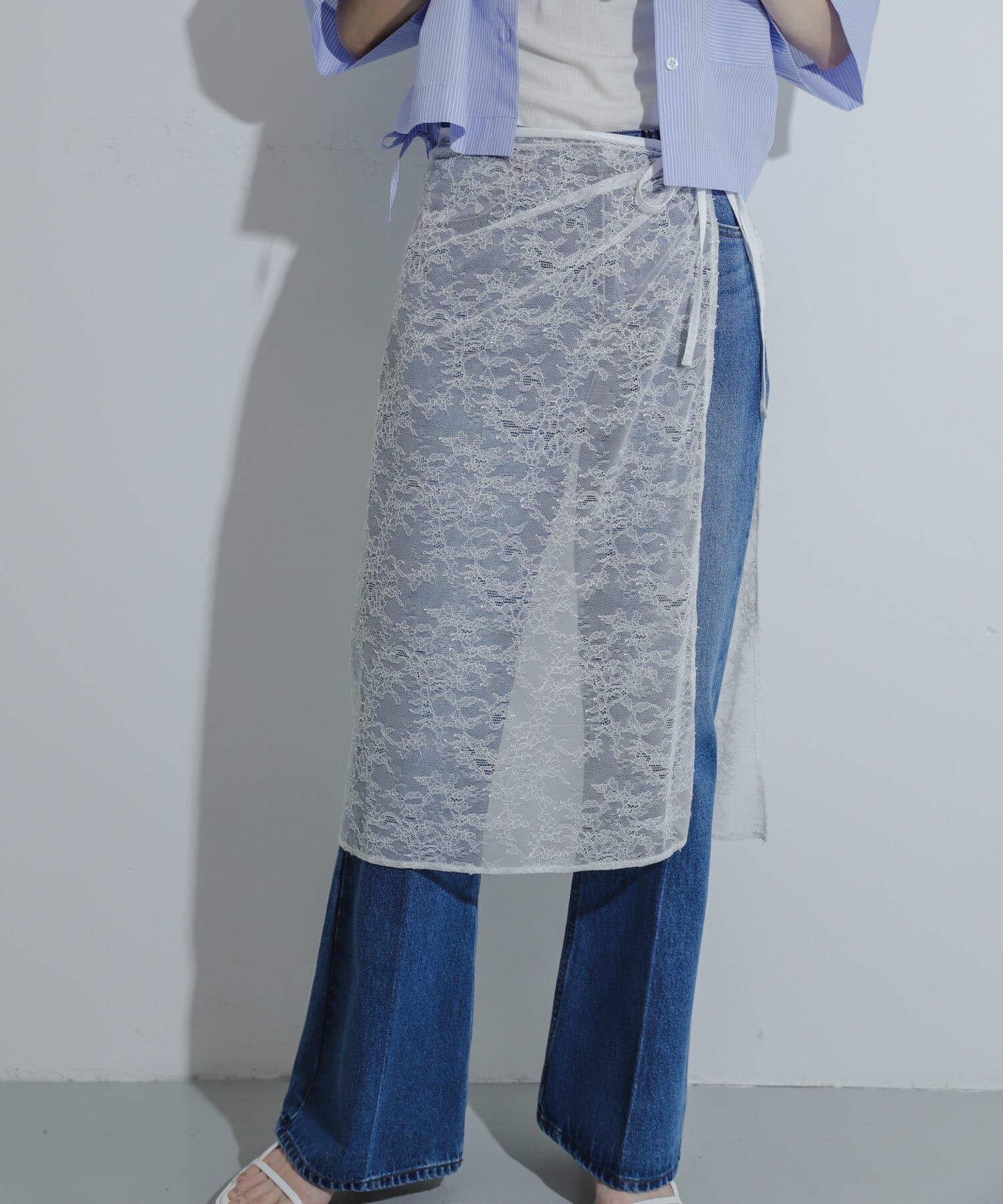 SENSE OF PLACE by URBAN RESEARCH「レイヤードレーススカート」|スカート|