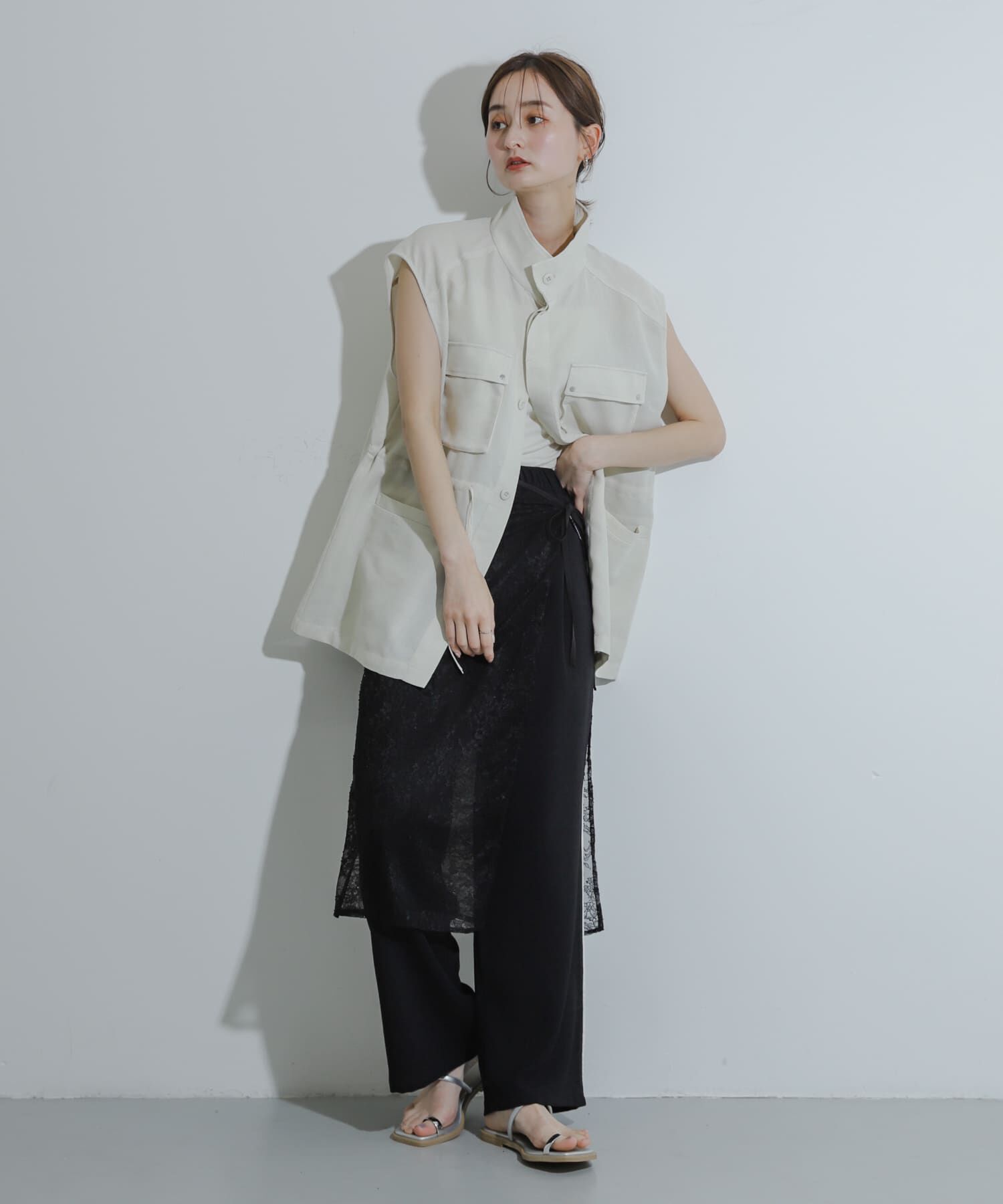 SENSE OF PLACE by URBAN RESEARCH「レイヤードレーススカート」|スカート|