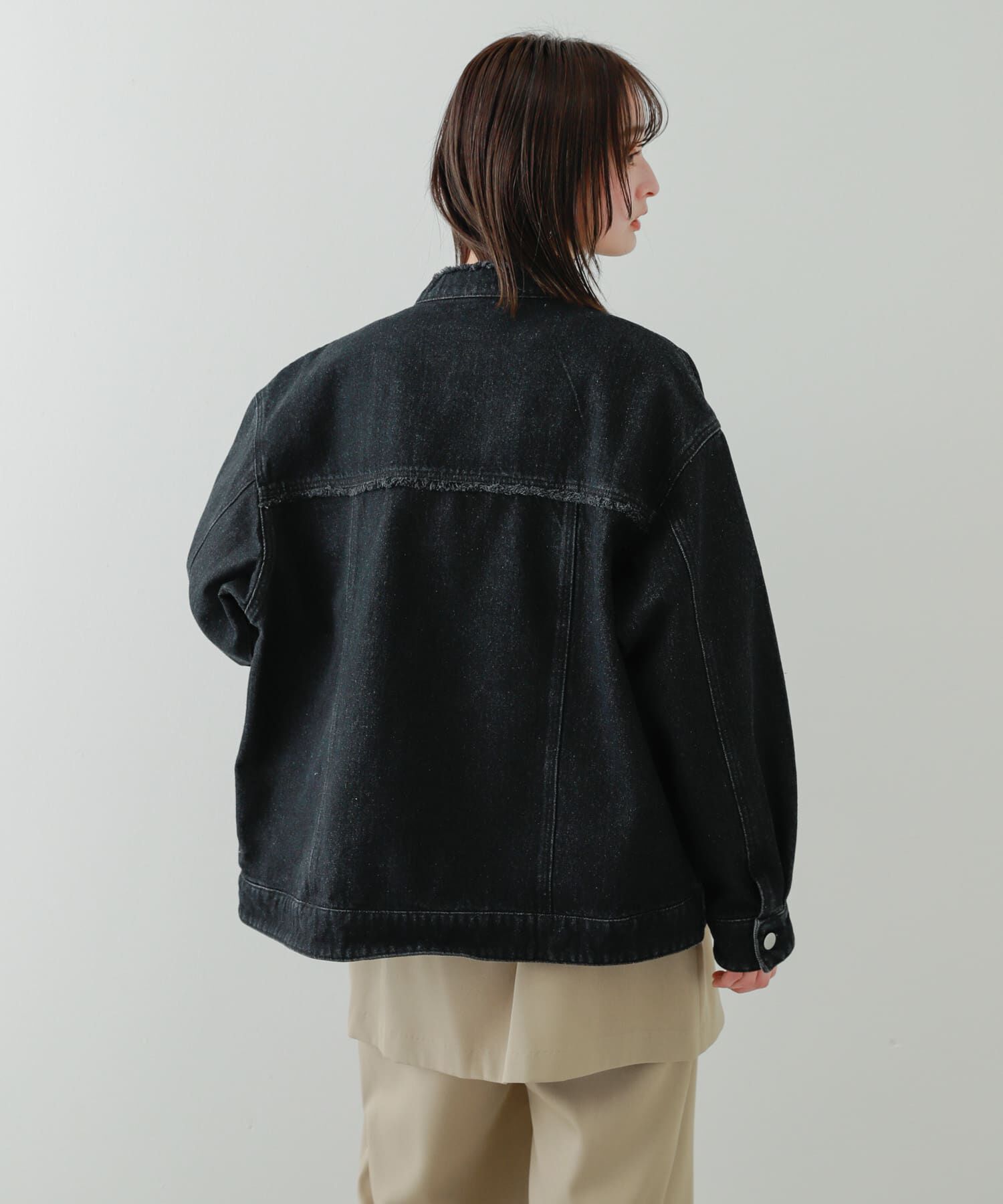 SENSE OF PLACE by URBAN RESEARCH「ルーズノーカラーデニムジャケット」|デニムジャケット|