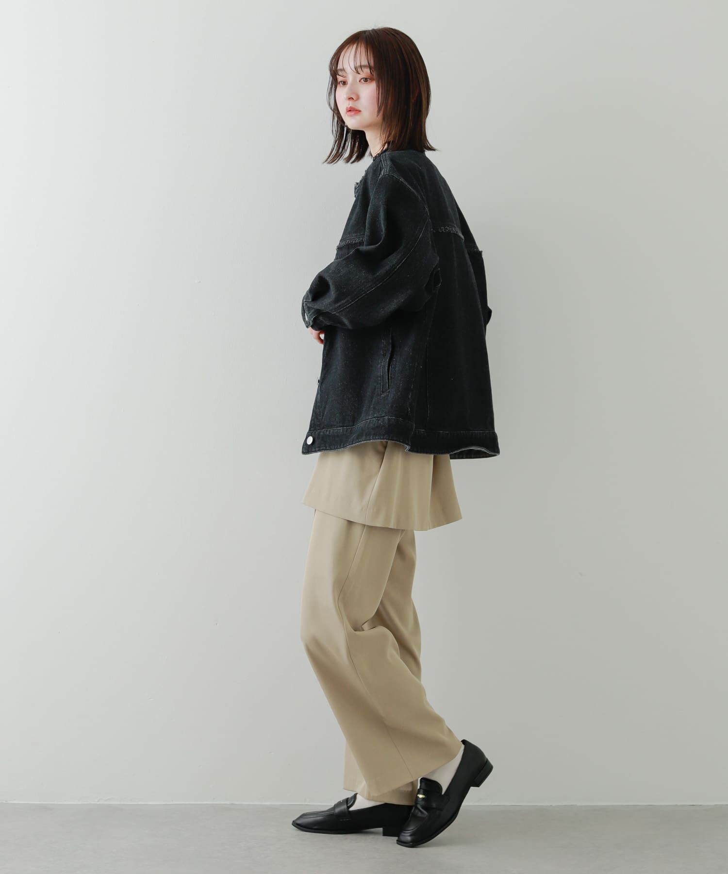 SENSE OF PLACE by URBAN RESEARCH「ルーズノーカラーデニムジャケット」|デニムジャケット|