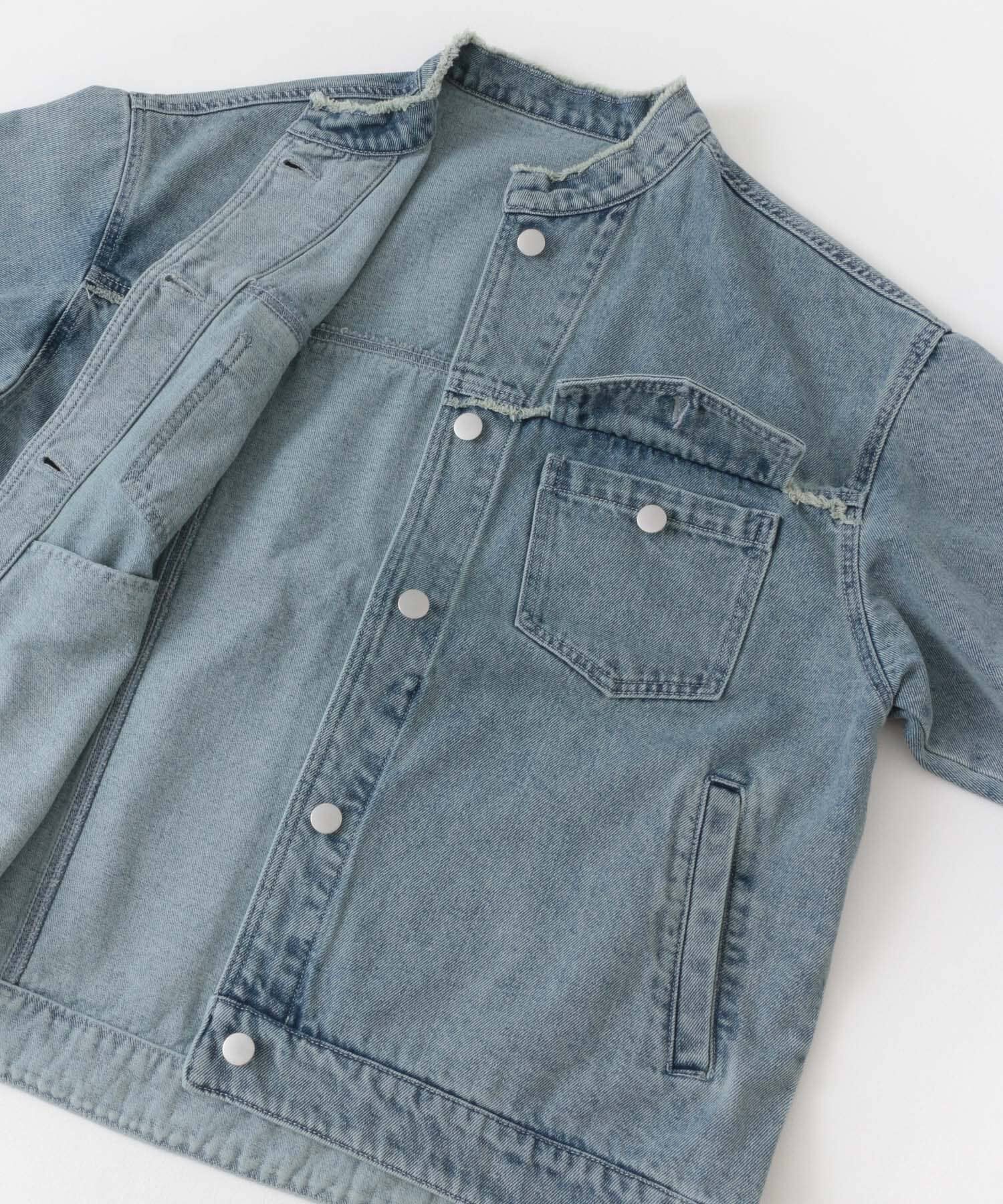 SENSE OF PLACE by URBAN RESEARCH「ルーズノーカラーデニムジャケット」|デニムジャケット|