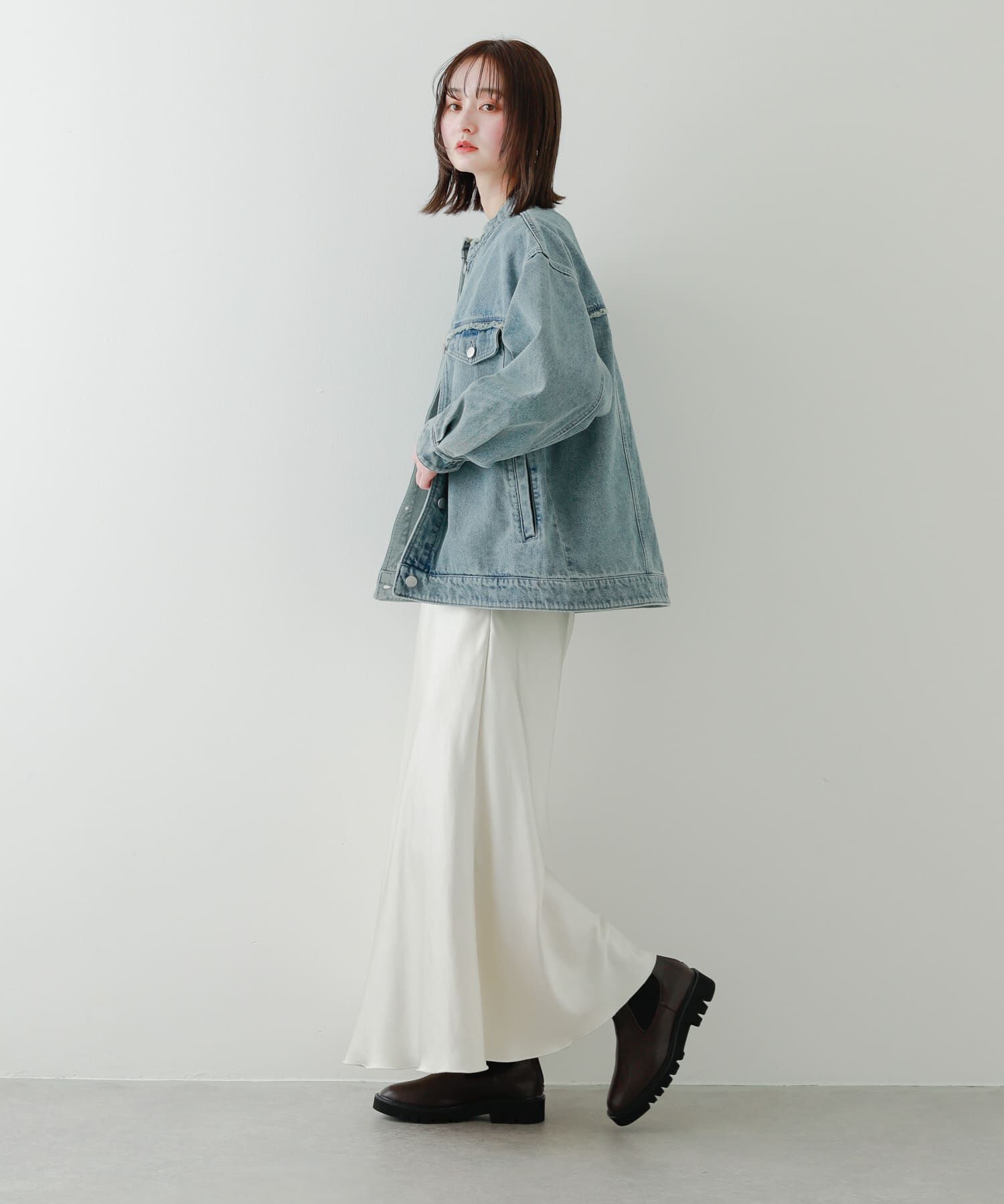 SENSE OF PLACE by URBAN RESEARCH「ルーズノーカラーデニムジャケット」|デニムジャケット|