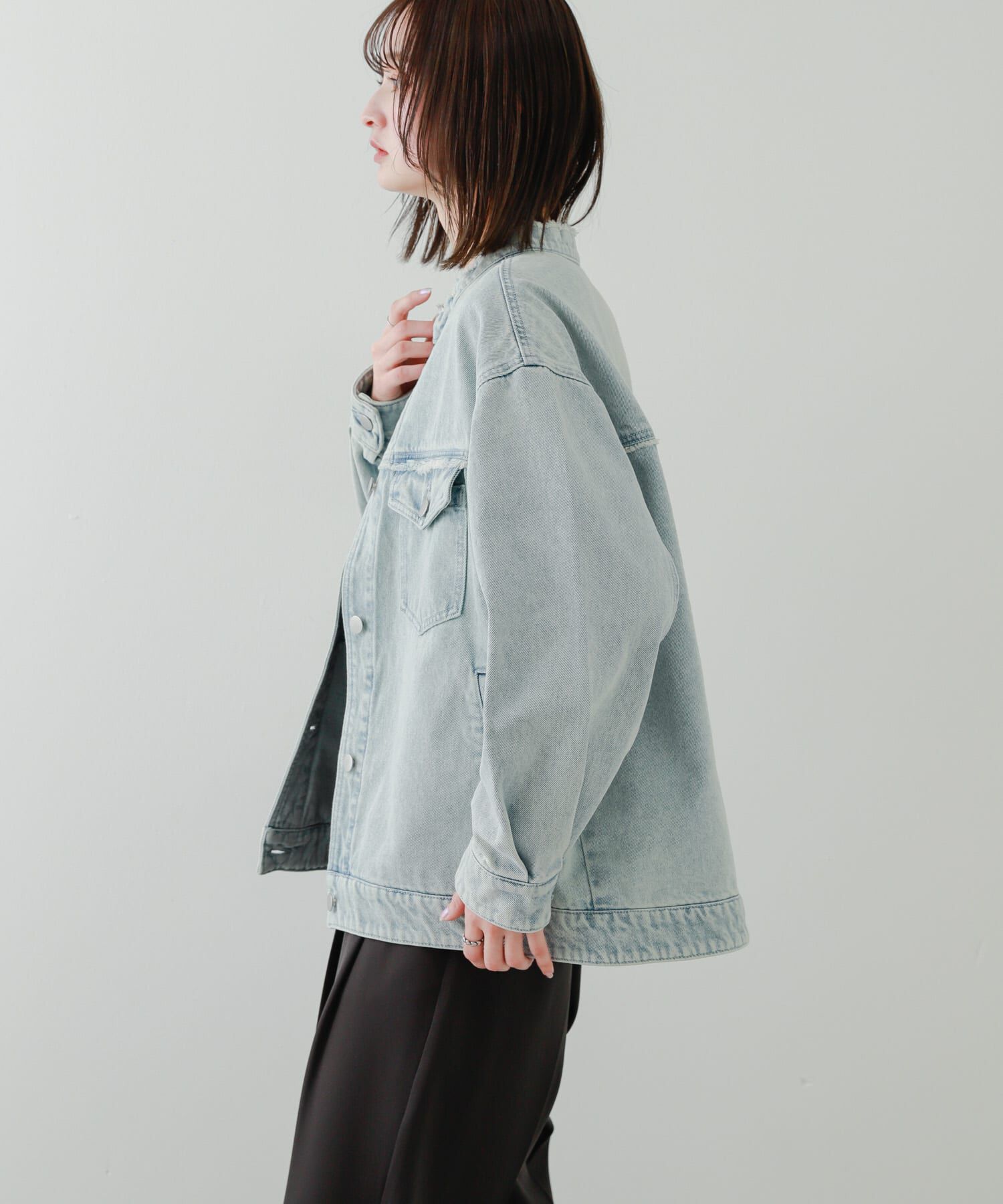SENSE OF PLACE by URBAN RESEARCH「ルーズノーカラーデニムジャケット」|デニムジャケット|