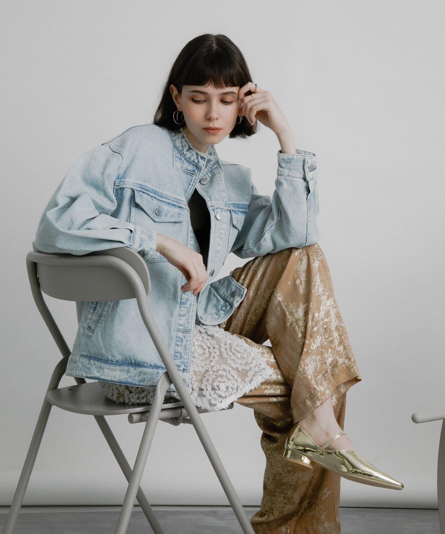 SENSE OF PLACE by URBAN RESEARCH「ルーズノーカラーデニムジャケット」|デニムジャケット|