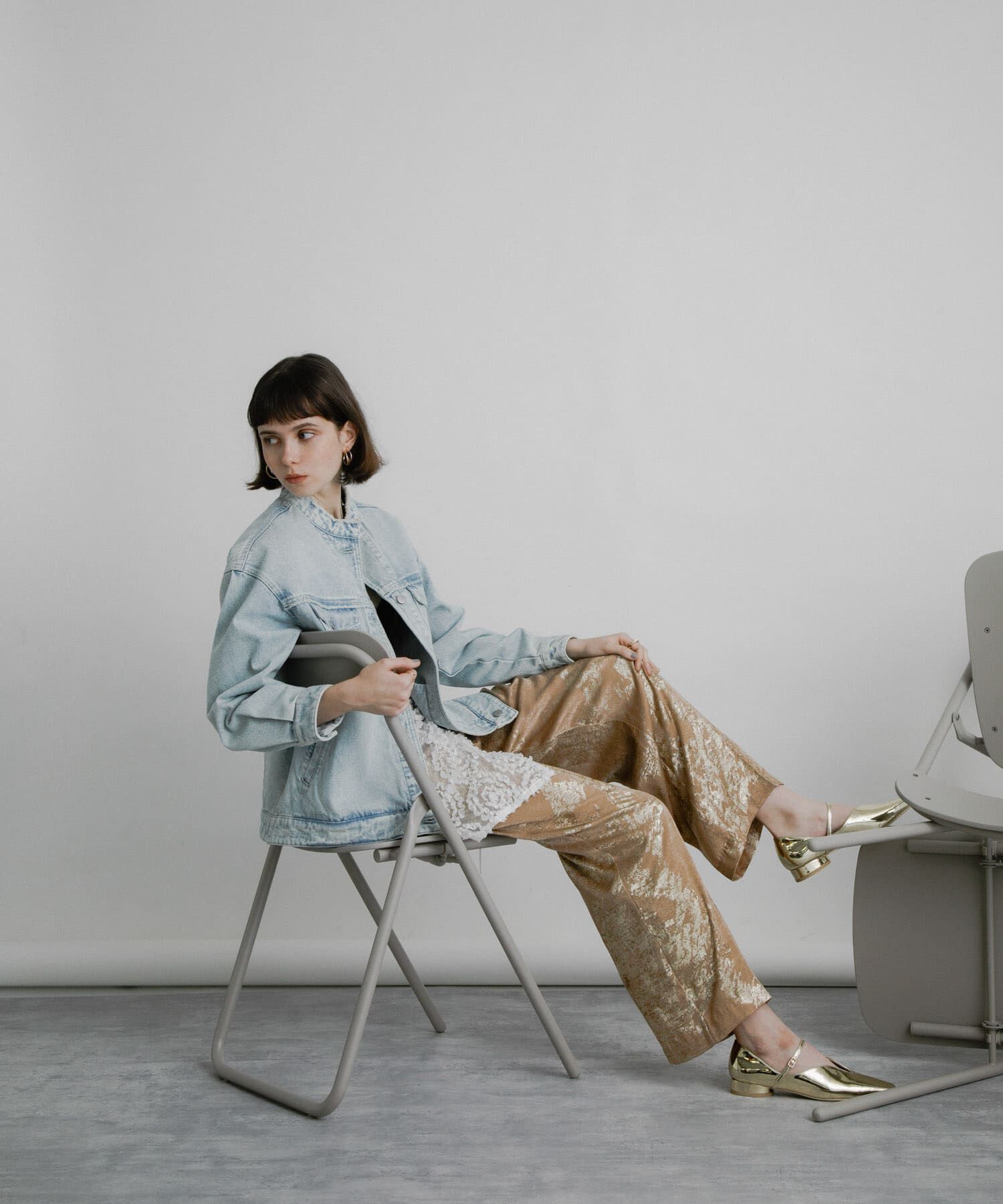 SENSE OF PLACE by URBAN RESEARCH「ルーズノーカラーデニムジャケット」|デニムジャケット|