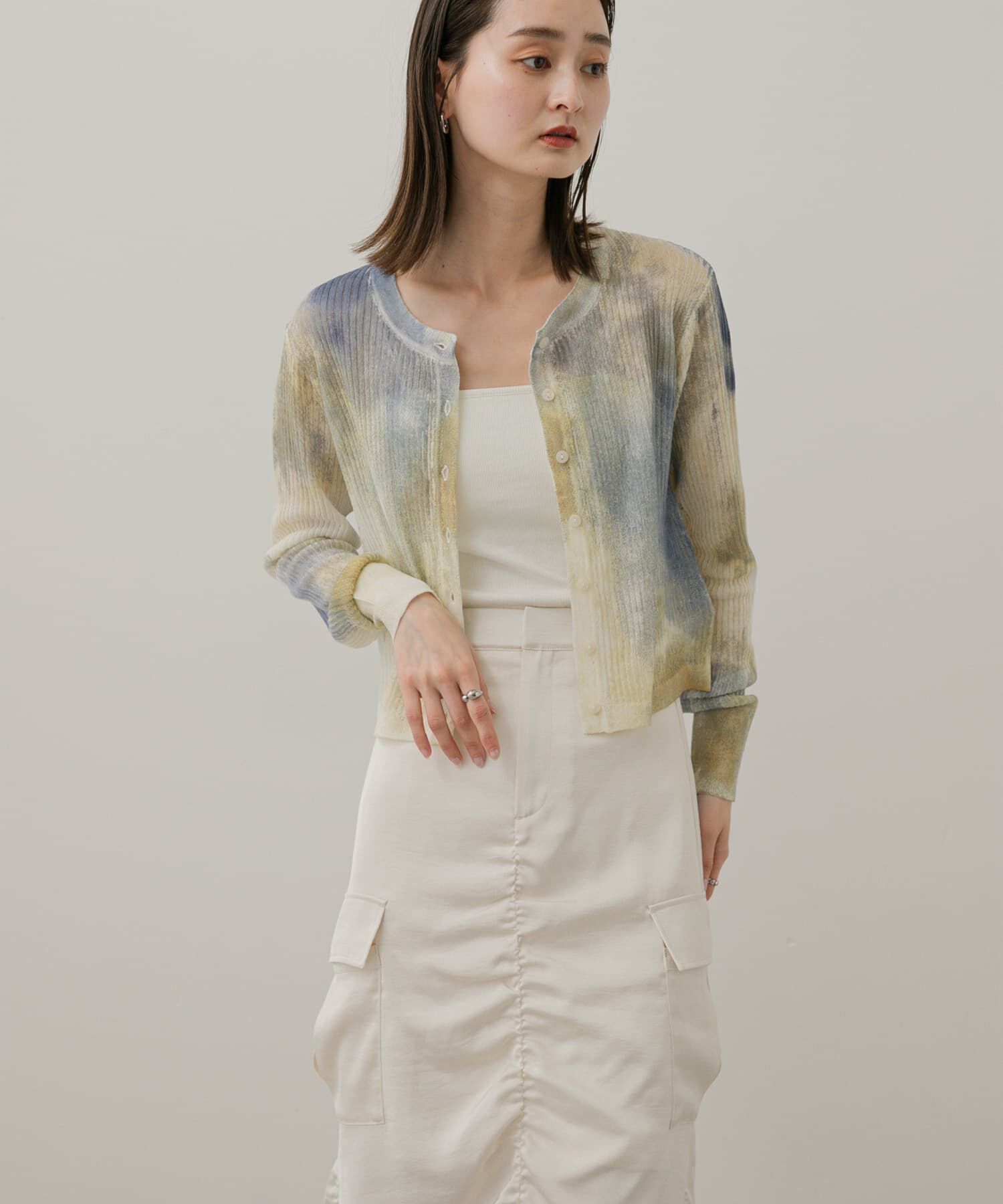 SENSE OF PLACE by URBAN RESEARCH「シアープリントクロップドカーディガン」|カーディガン|