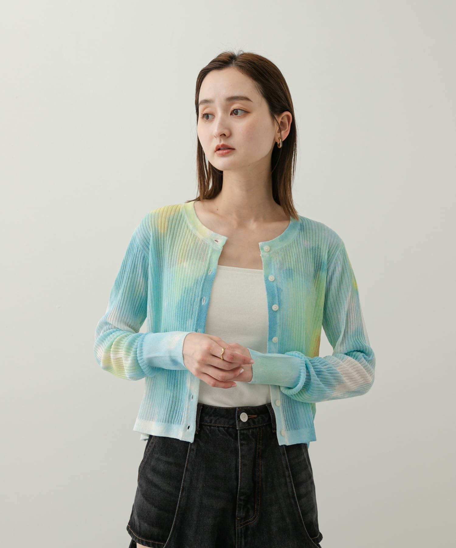 SENSE OF PLACE by URBAN RESEARCH「シアープリントクロップドカーディガン」|カーディガン|