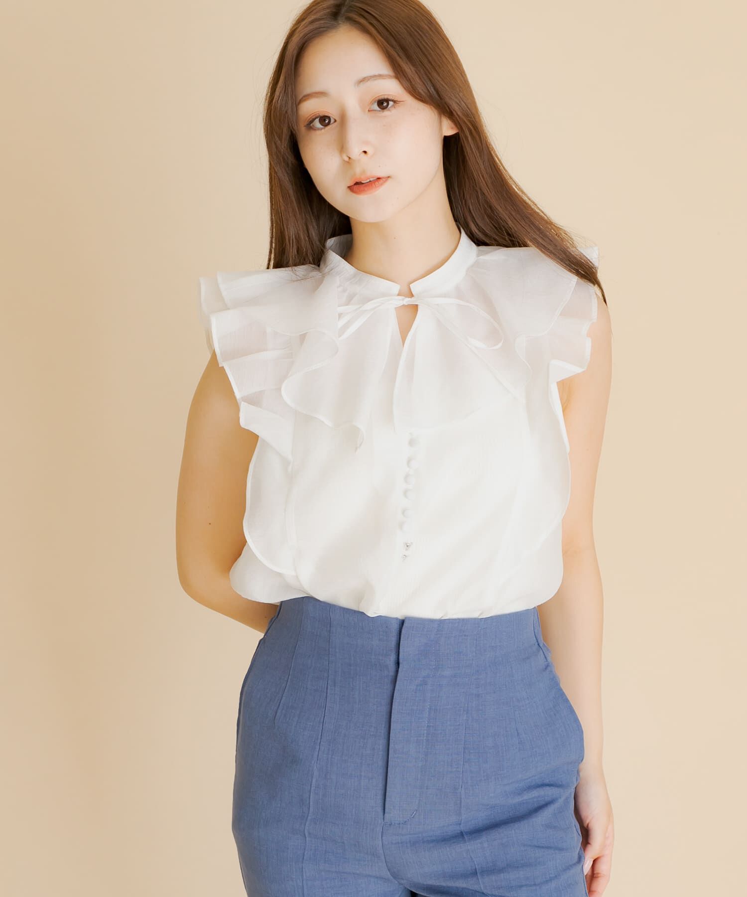 SENSE OF PLACE by URBAN RESEARCH「シアーラッフルブラウス」|シャツ・ブラウス|