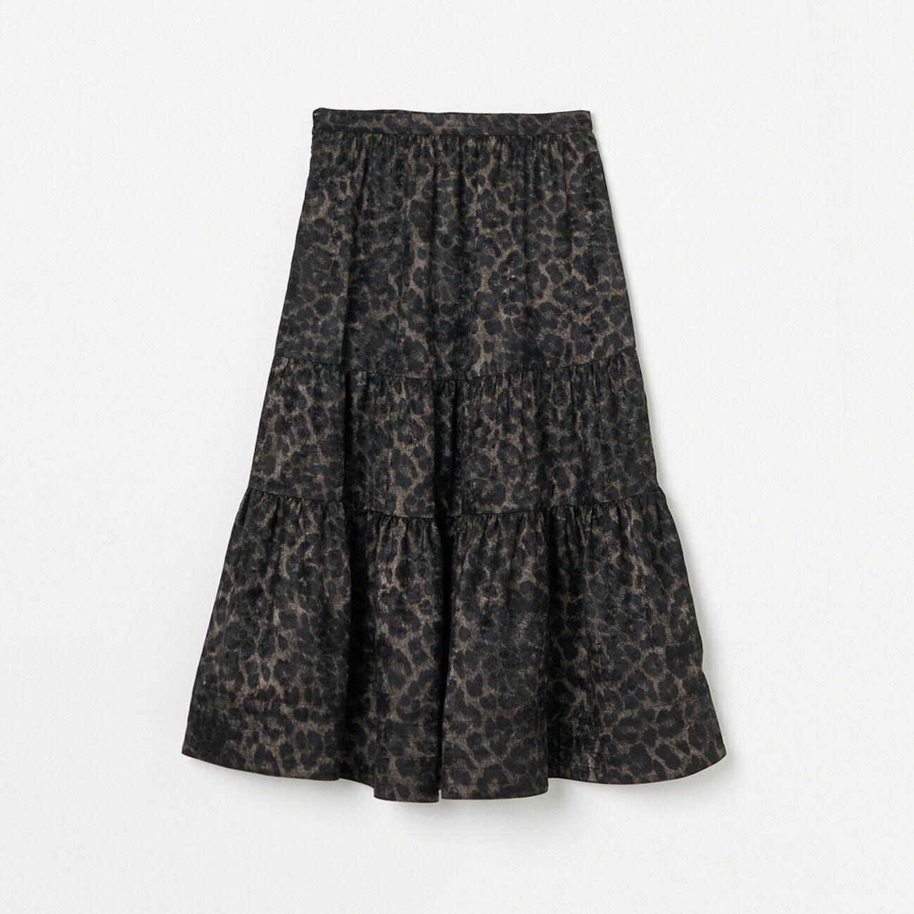 HELIOPOLE「HELIOPOLE LEOPARD&DALMATIAN FLARE SKIRT」|スカート|ブラウン