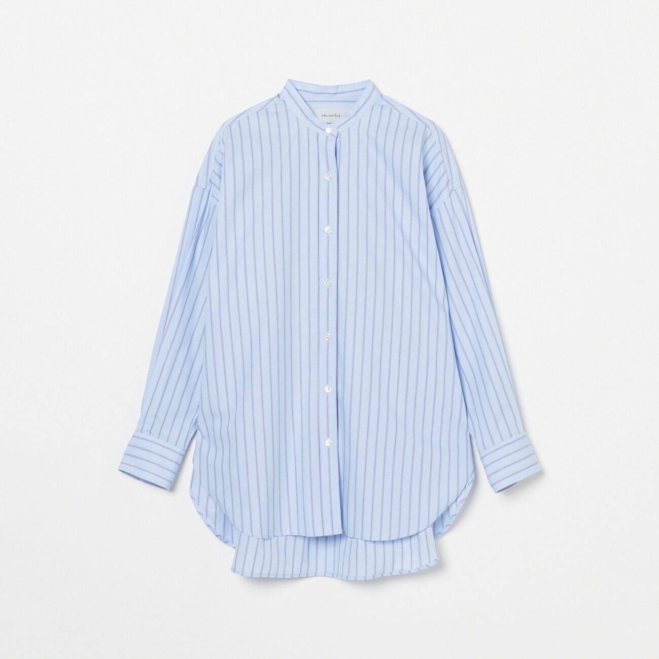 HELIOPOLE「HELIOPOLE the EDITOR  SHIRT (BAND COLLER)」|シャツ・ブラウス|サックス