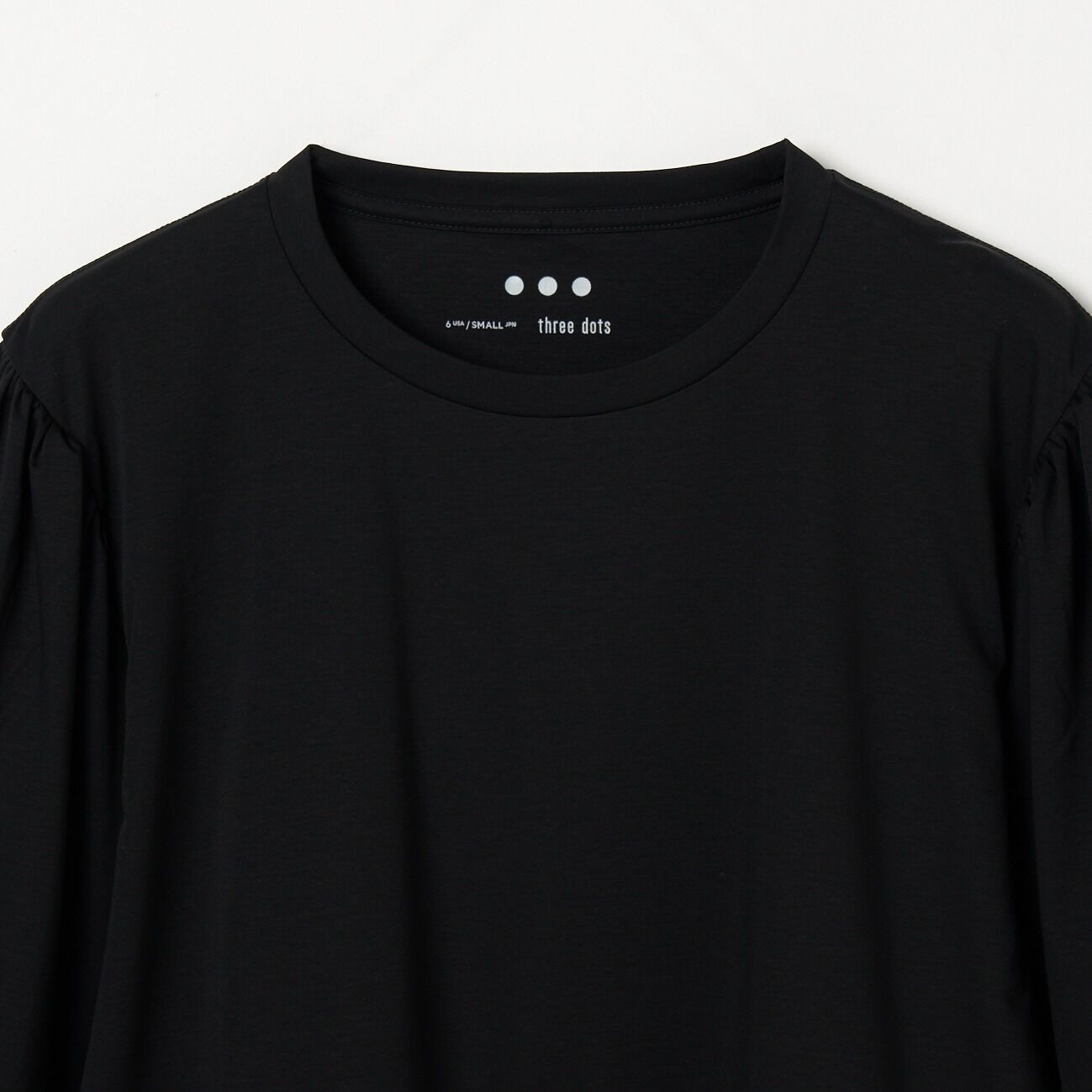  「THREE DOTS Premium shirt jersey tuck sleeve T」|Tシャツ・カットソー|