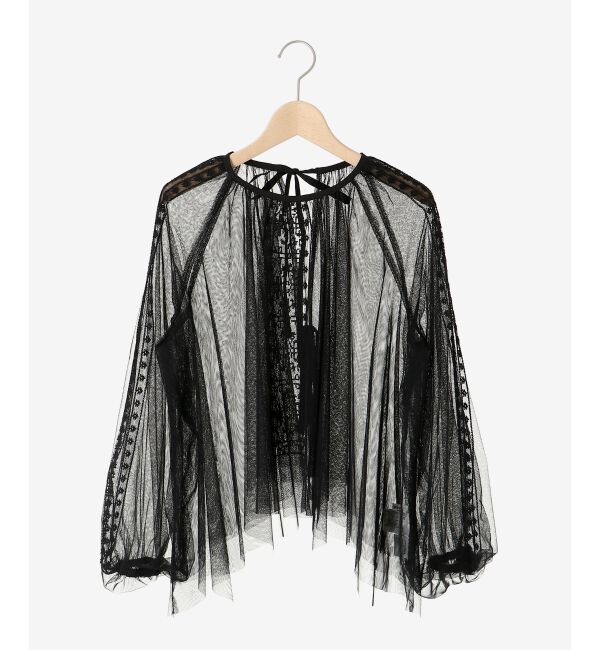 le.coeur blanc「《手洗い可能》チュール刺繍ブラウス」|シャツ・ブラウス|