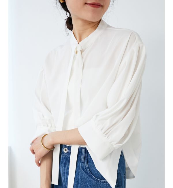  「《手洗い可能》リボンタイブラウス」|シャツ・ブラウス|オフ