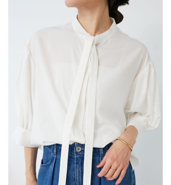  「《手洗い可能》リボンタイブラウス」|シャツ・ブラウス|