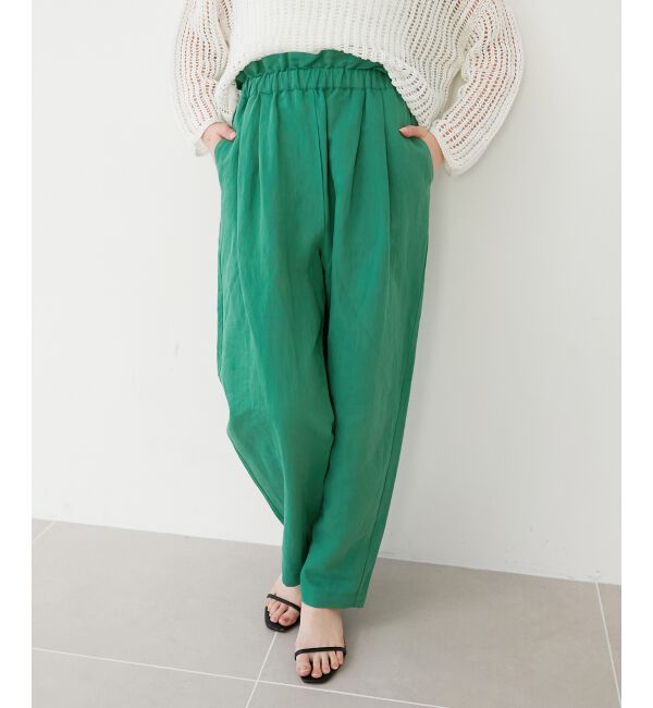 le.coeur blanc「《WEB限定アイテム》コットン麻ドロストイージーパンツ」|その他|グリーン