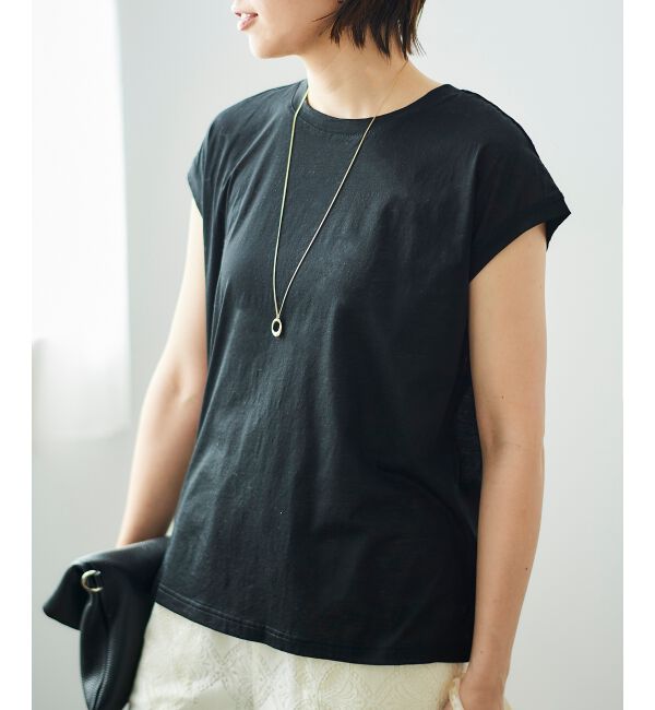  「シアーフレンチTEE」|Tシャツ・カットソー|ブラック