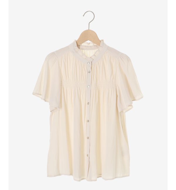  「パウダーサテンシャーリングフレンチブラウス」|シャツ・ブラウス|