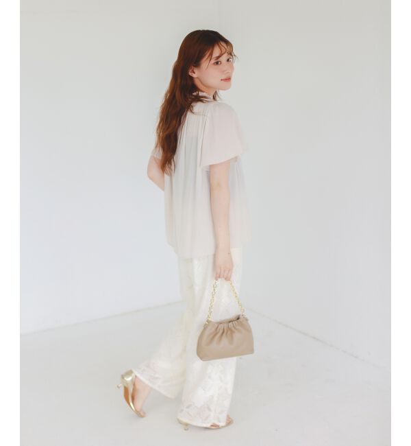  「パウダーサテンシャーリングフレンチブラウス」|シャツ・ブラウス|