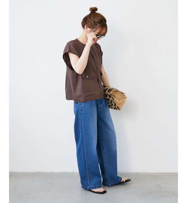  「《手洗い可能》コットン麻ノーカラーシャツジャケット」|ダウン|