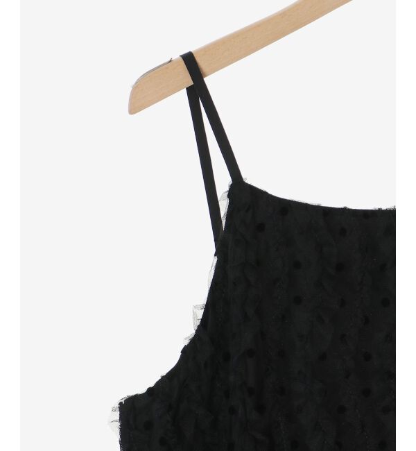  「TORRAZZO DONNAベロアドットチュールキャミワンピ」|ワンピース|