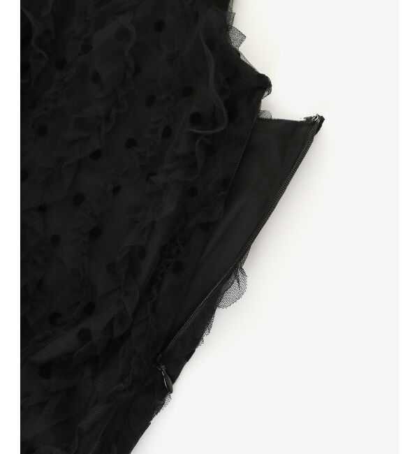  「TORRAZZO DONNAベロアドットチュールキャミワンピ」|ワンピース|