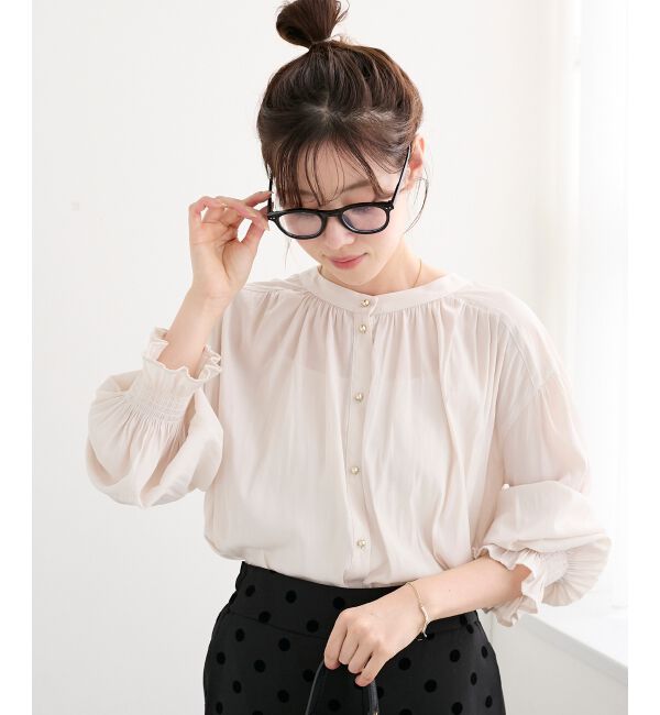  「パウダーサテン2WAYブラウス」|シャツ・ブラウス|