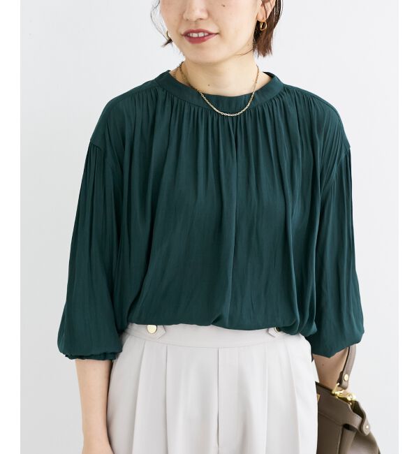  「パウダーサテン2WAYブラウス」|シャツ・ブラウス|