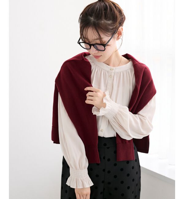  「パウダーサテン2WAYブラウス」|シャツ・ブラウス|