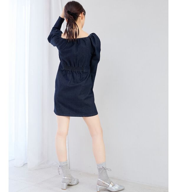 MAJESTICLEGON「フロントジップデニムミニワンピース」|ワンピース|